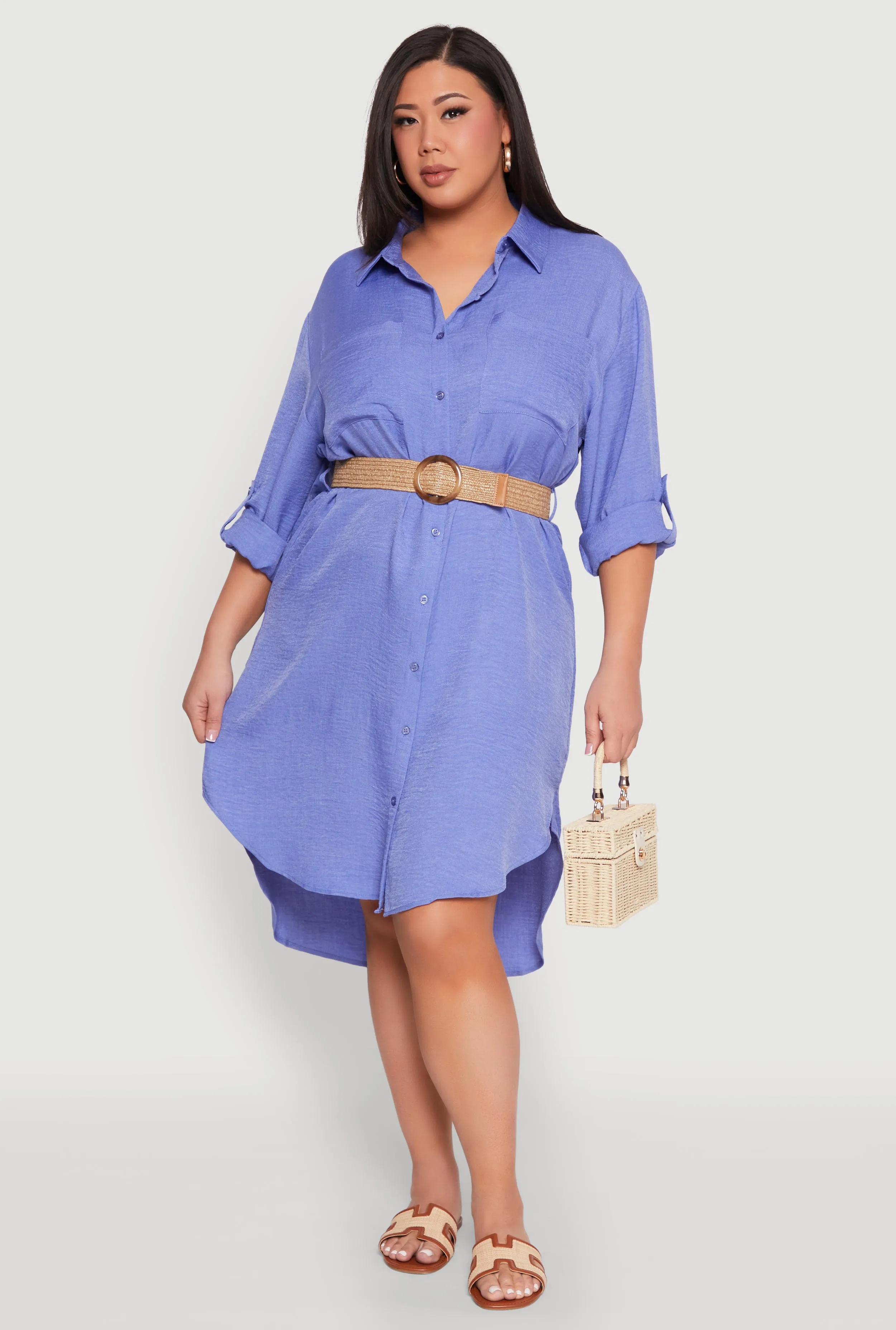 Plus Size High Low Shirt Dress sold by Rainbow