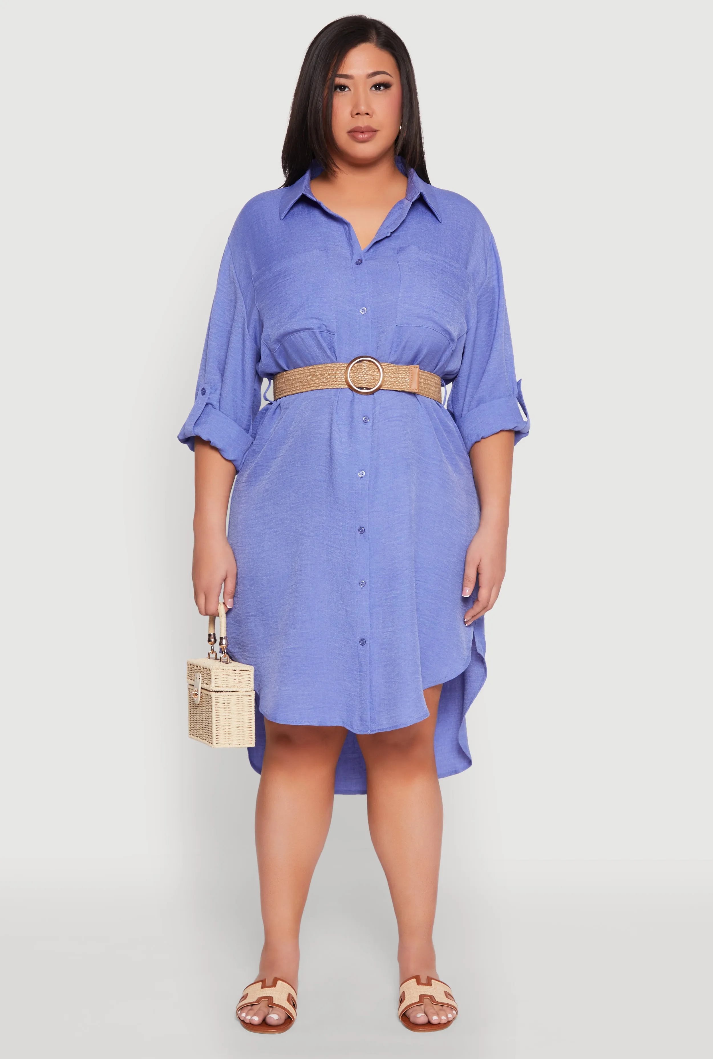Plus Size High Low Shirt Dress sold by Rainbow product image thumbnail 2