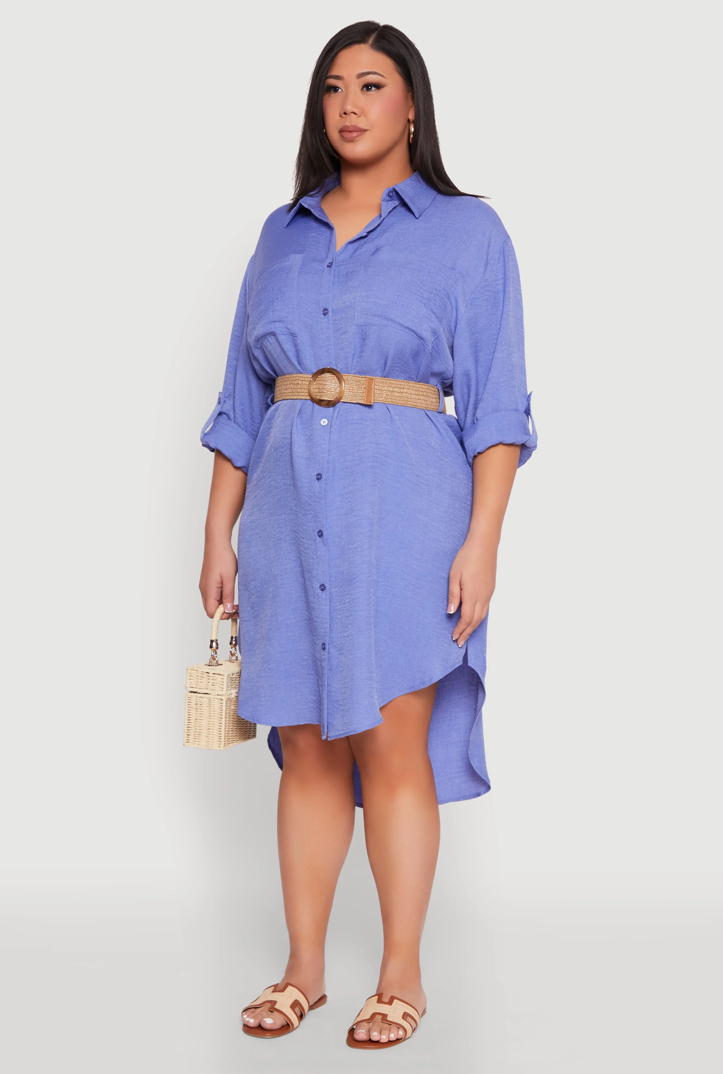 Plus Size High Low Shirt Dress sold by Rainbow product image thumbnail 3