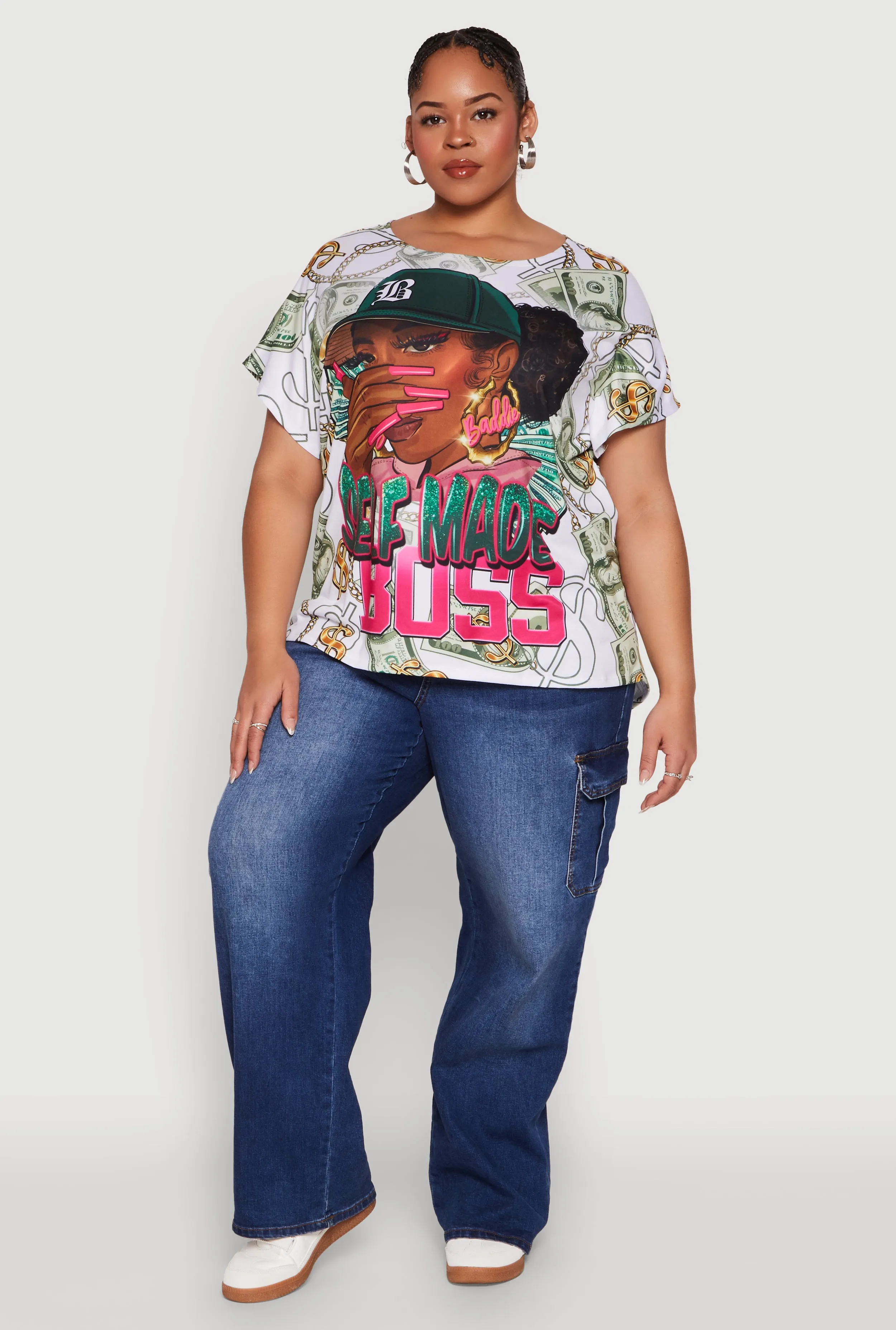 Plus Size Self Made Graphic Tee sold by Rainbow