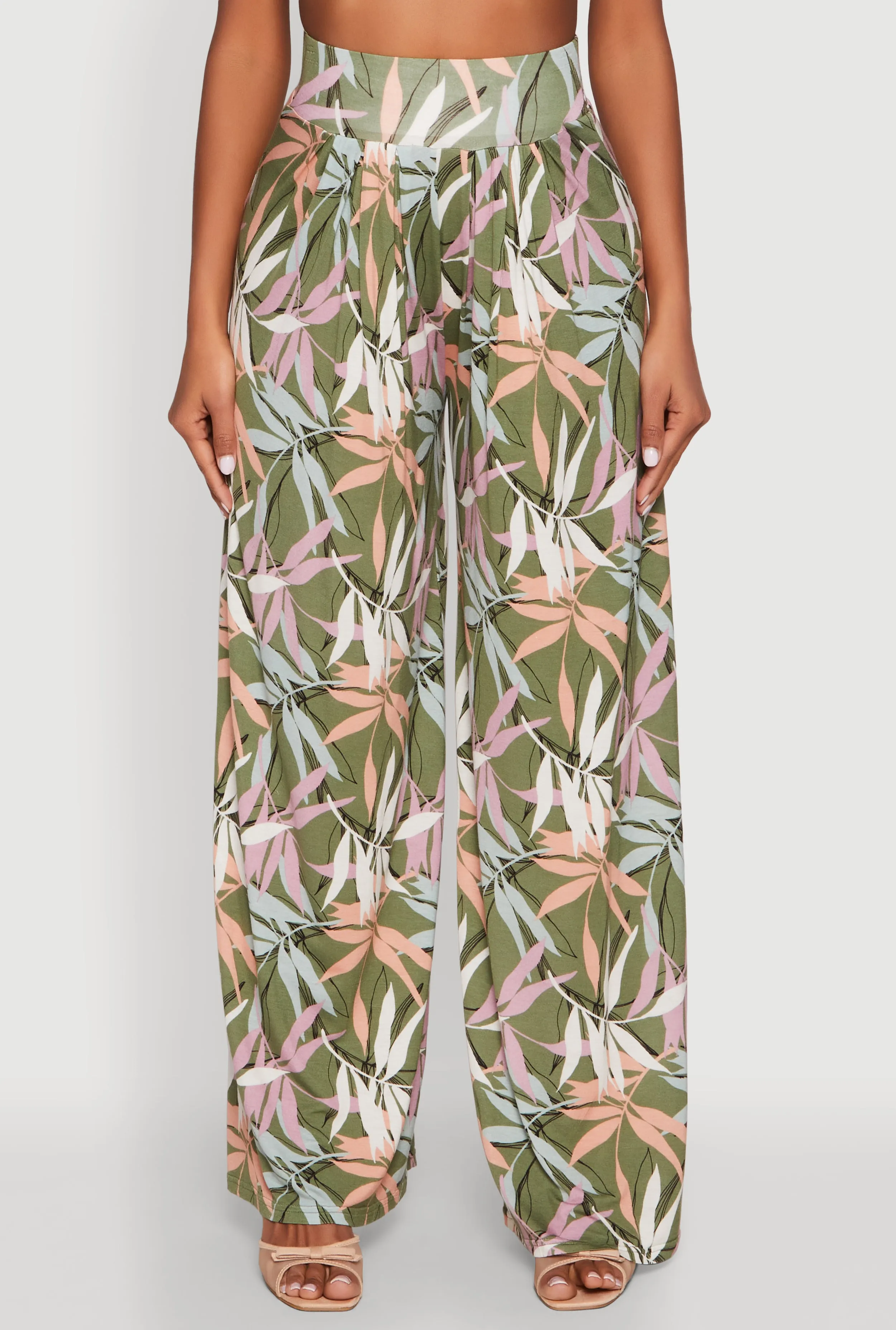 High Waisted Floral Print Palazzo Pants sold by Rainbow product image thumbnail 3