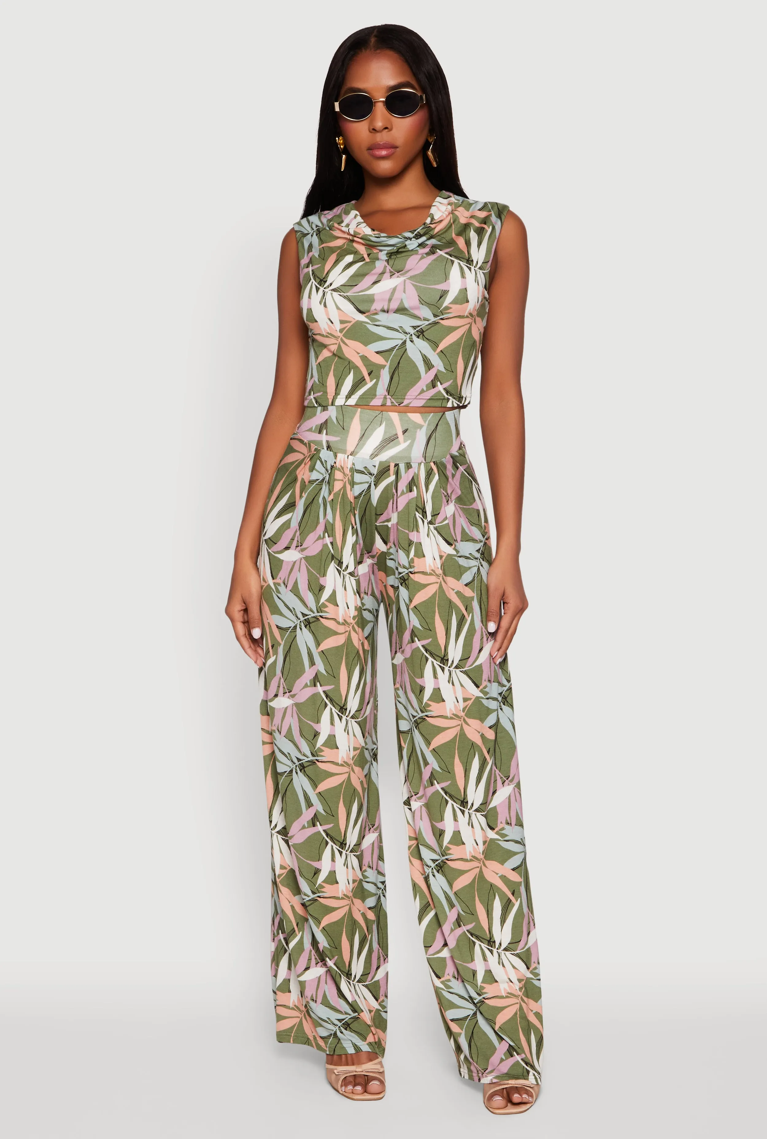 High Waisted Floral Print Palazzo Pants sold by Rainbow product image thumbnail 2