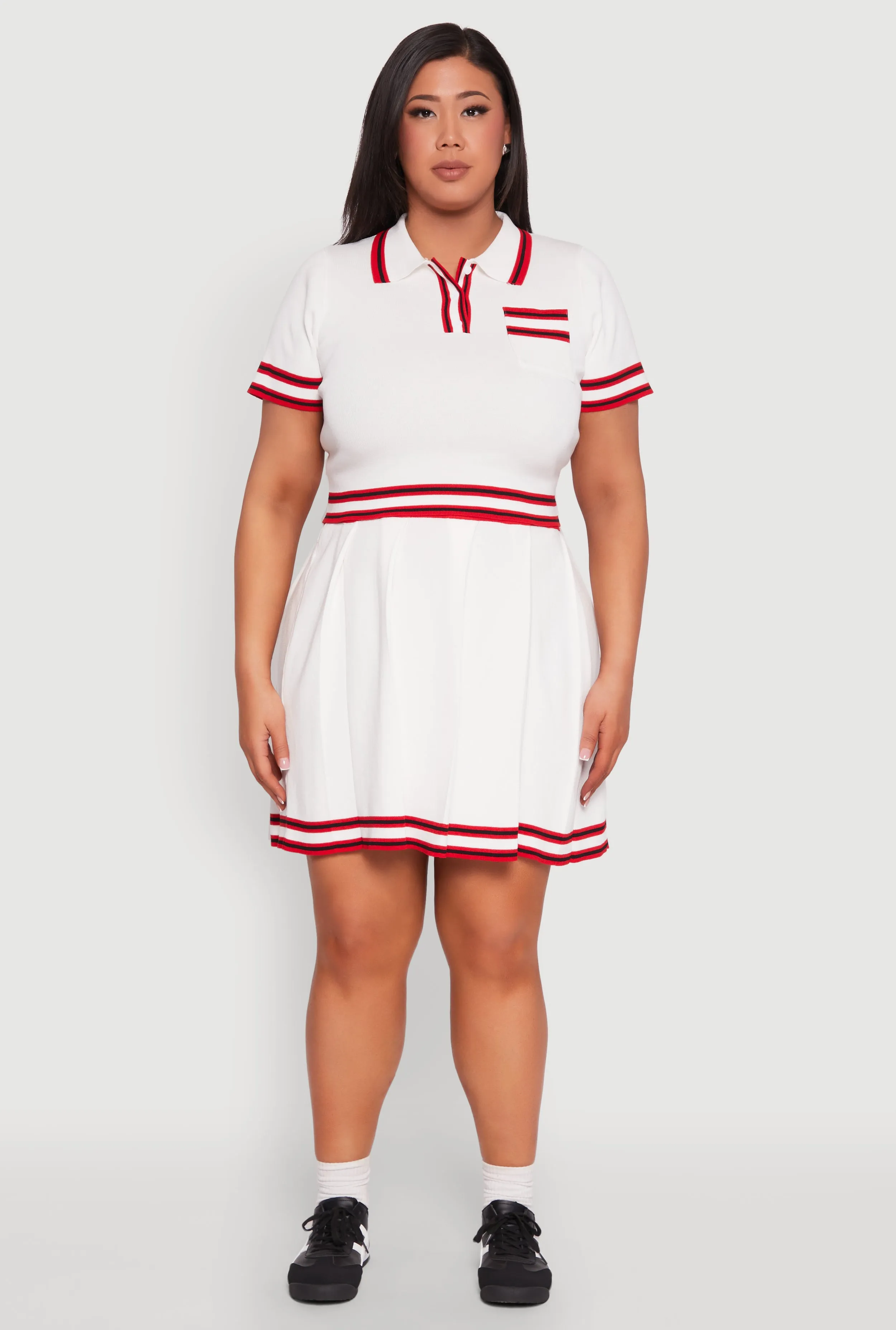 Plus Size Daisy Varsity Stripe Crop Top sold by Rainbow product image thumbnail 3