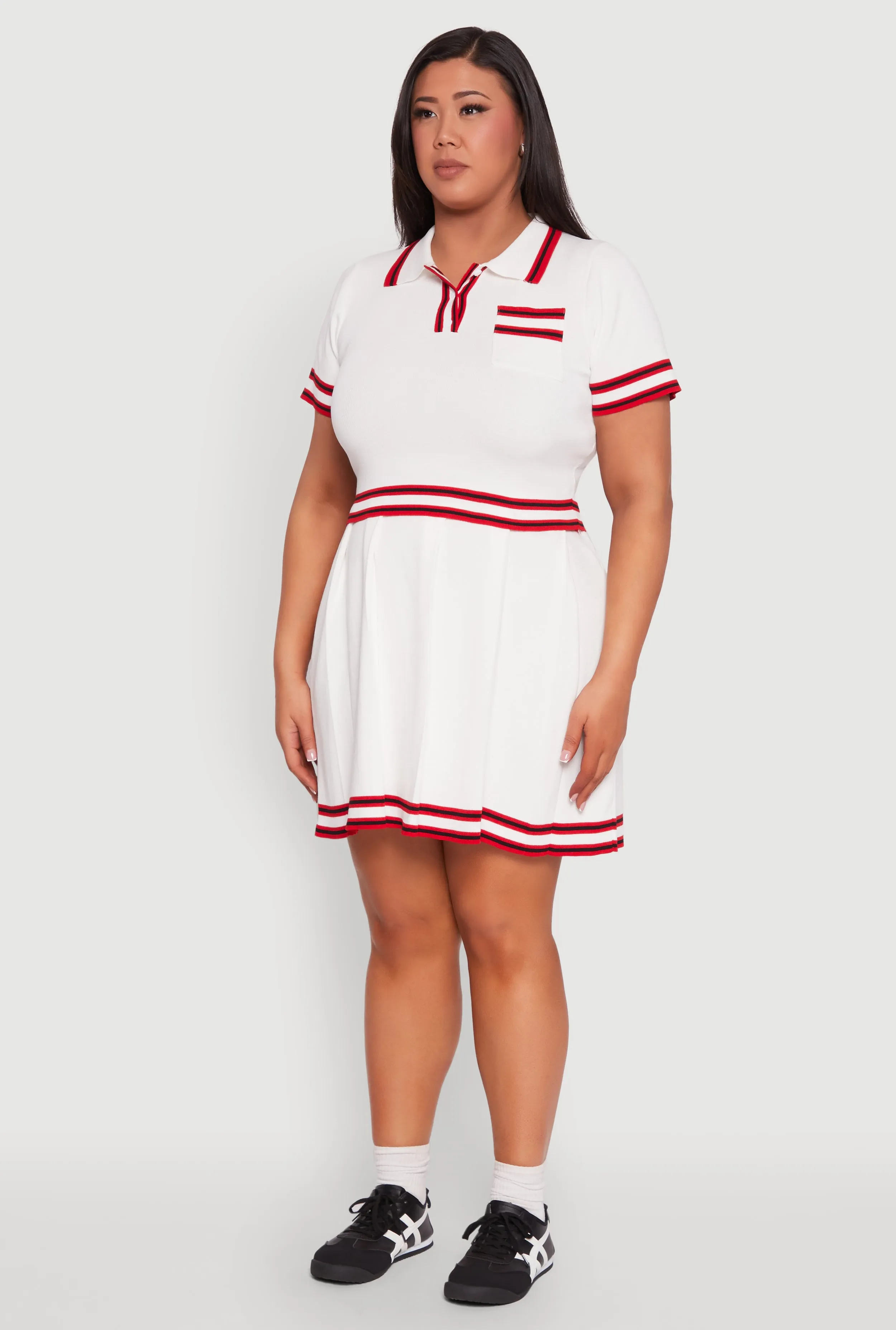 Plus Size Daisy Varsity Stripe Crop Top sold by Rainbow product image thumbnail 5