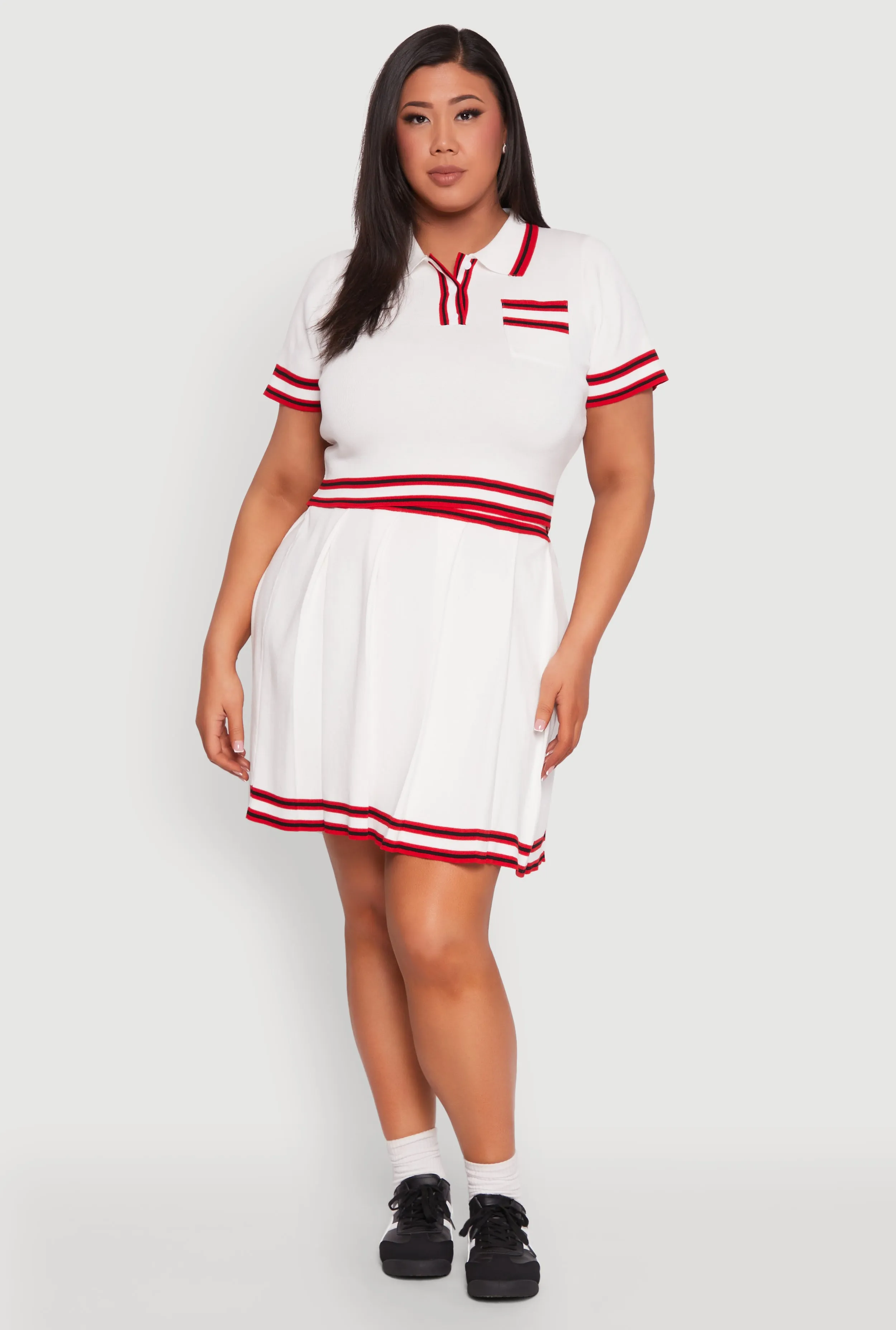 Plus Size Daisy Varsity Stripe Crop Top sold by Rainbow product image thumbnail 2