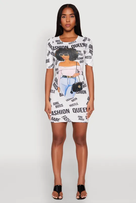 Fashion Queen Graphic T Shirt Dress sold by Rainbow