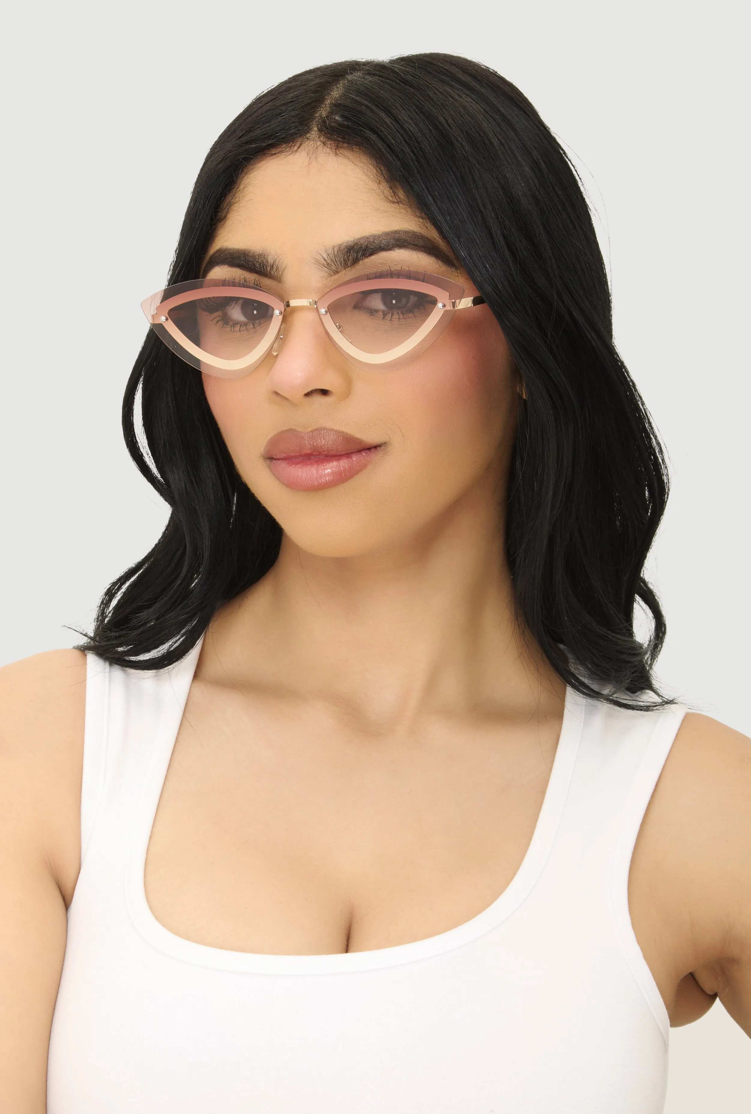 Rimless Cat Eye Sunglasses sold by Rainbow product image thumbnail 2