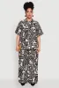Plus Size Leaf Print Blouse sold by Rainbow