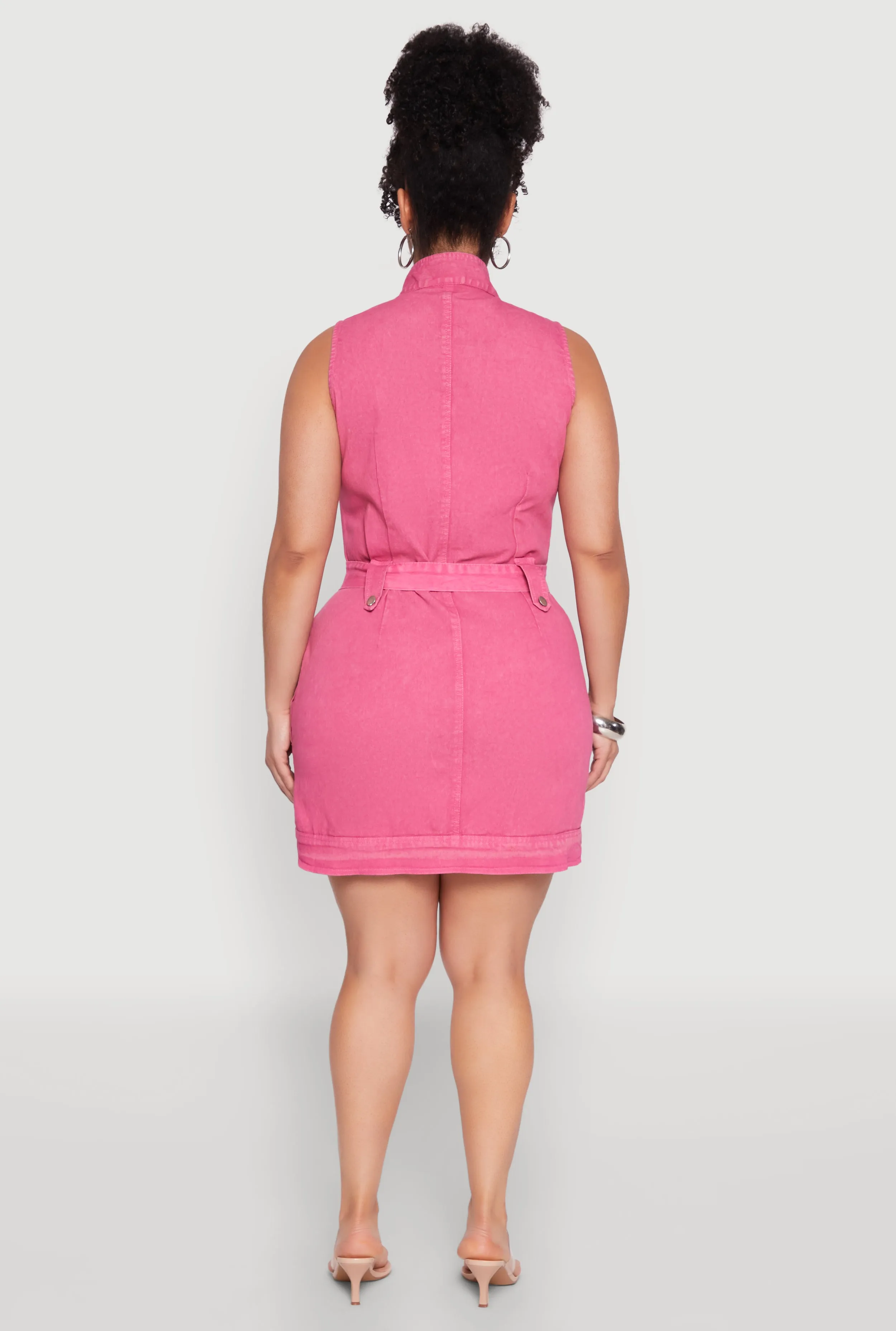 Plus Size Mineral Wash Zip Front Cargo Dress sold by Rainbow product image thumbnail 5