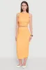 Textured Knit Midi Pencil Skirt sold by Rainbow