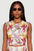 Floral Print Cowl Neck Crop Top sold by Rainbow