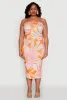 Plus Size Leaf Print Tube Midi Dress sold by Rainbow