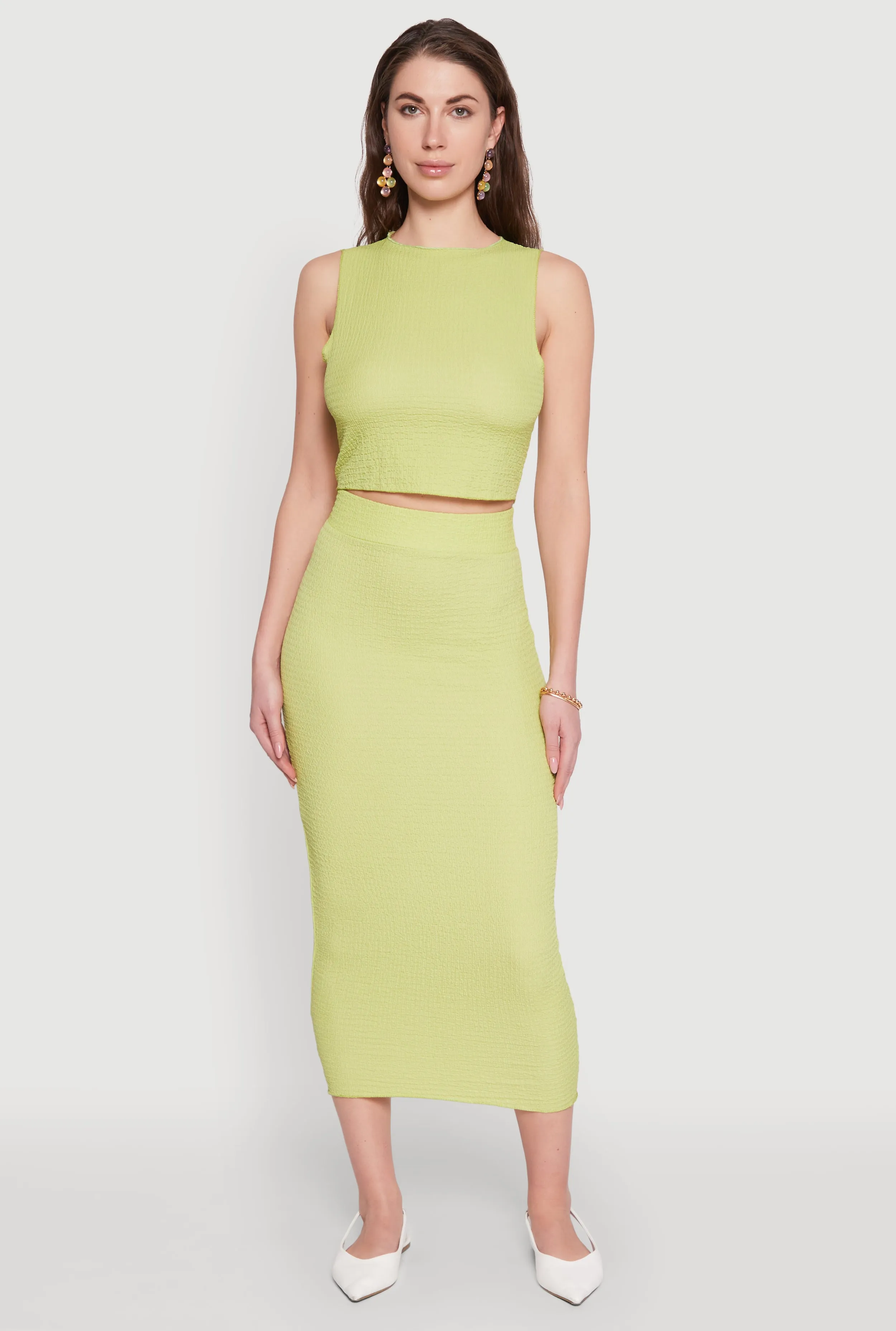 Textured Knit Midi Pencil Skirt sold by Rainbow