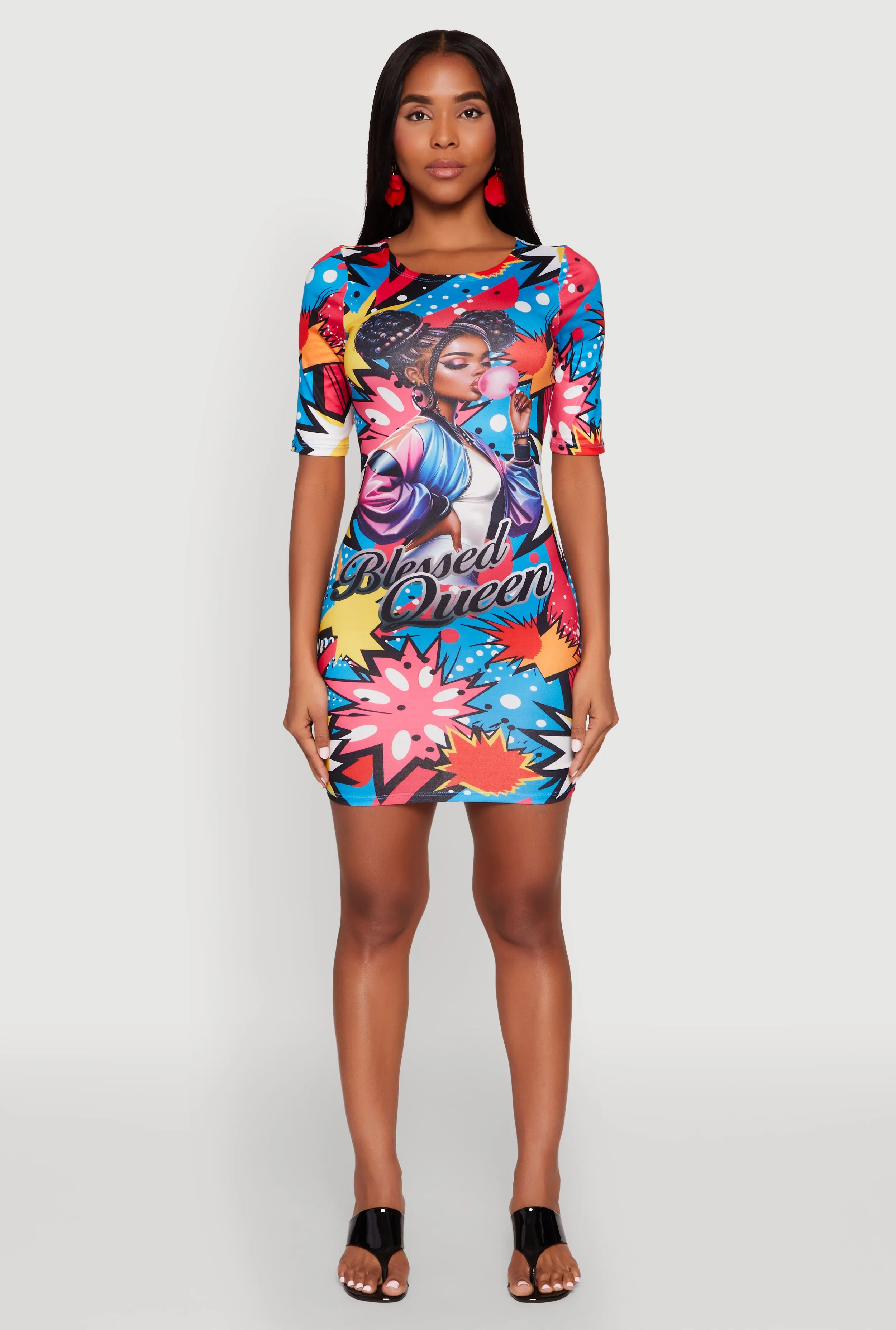 Blessed Queen Pop Art T Shirt Dress sold by Rainbow product image thumbnail 2
