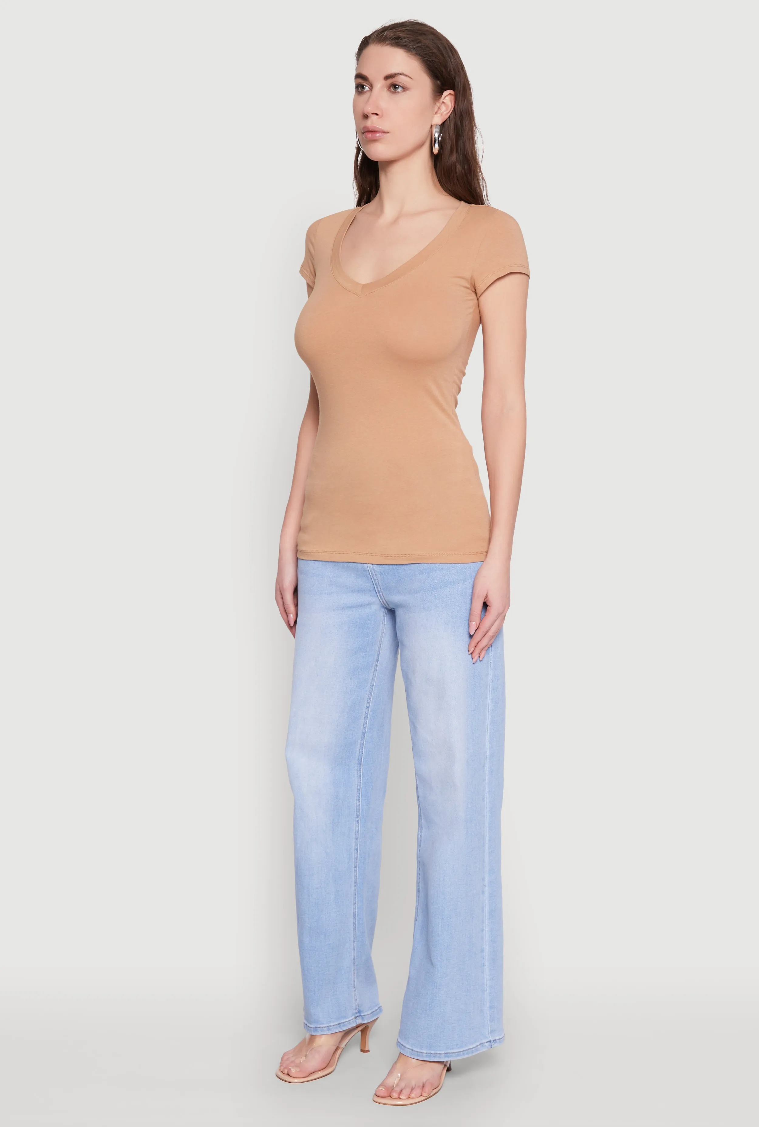 V Neck Basic Short Sleeve Tee sold by Rainbow product image thumbnail 5