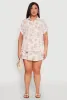 Plus Size Checkered Palm Print Shirt sold by Rainbow