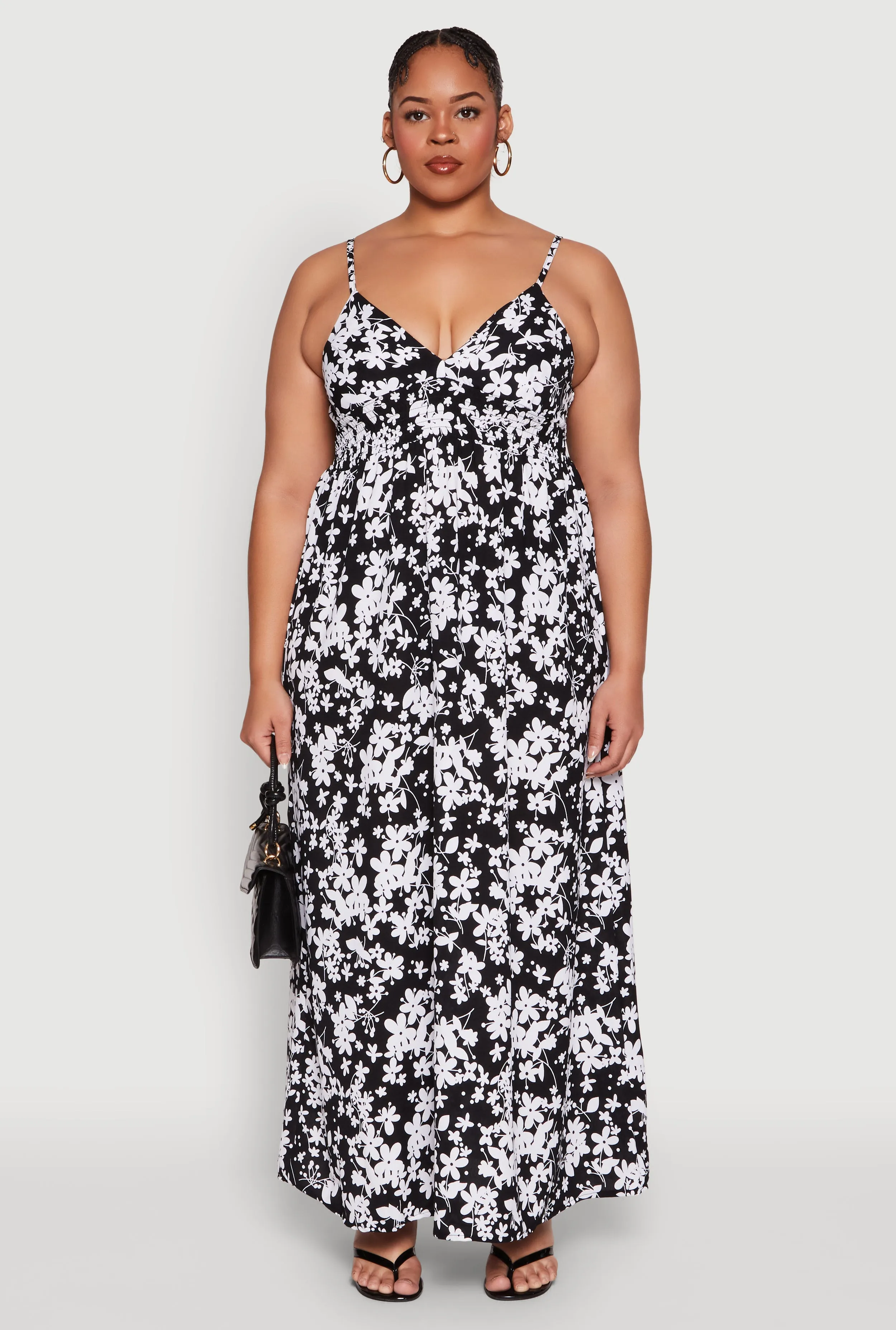 Plus Size Ditsy Floral Print Empire Waist Maxi Dress sold by Rainbow product image thumbnail 2
