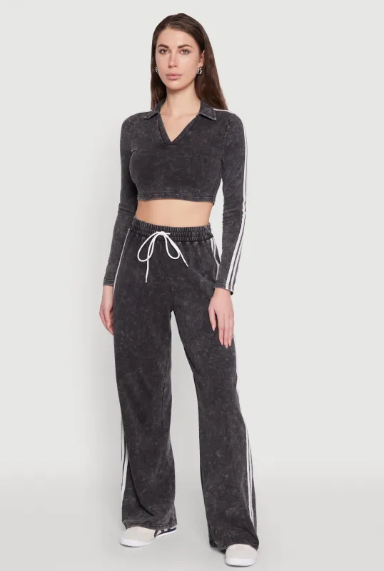 Daisy Mineral Wash Varsity Stripe Sweatpants sold by Rainbow