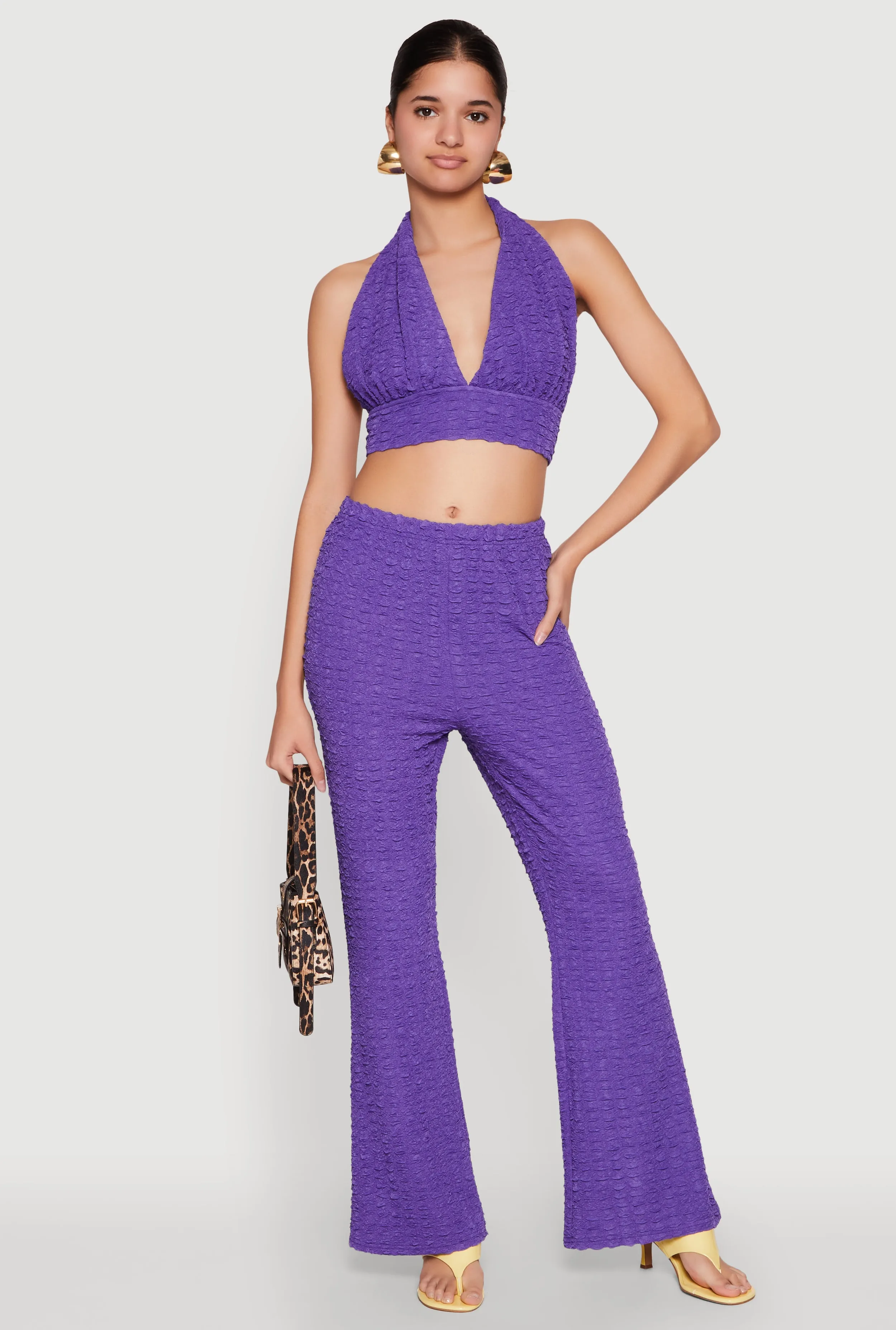 Bubble Knit Flared Leg Pants sold by Rainbow product image thumbnail 2