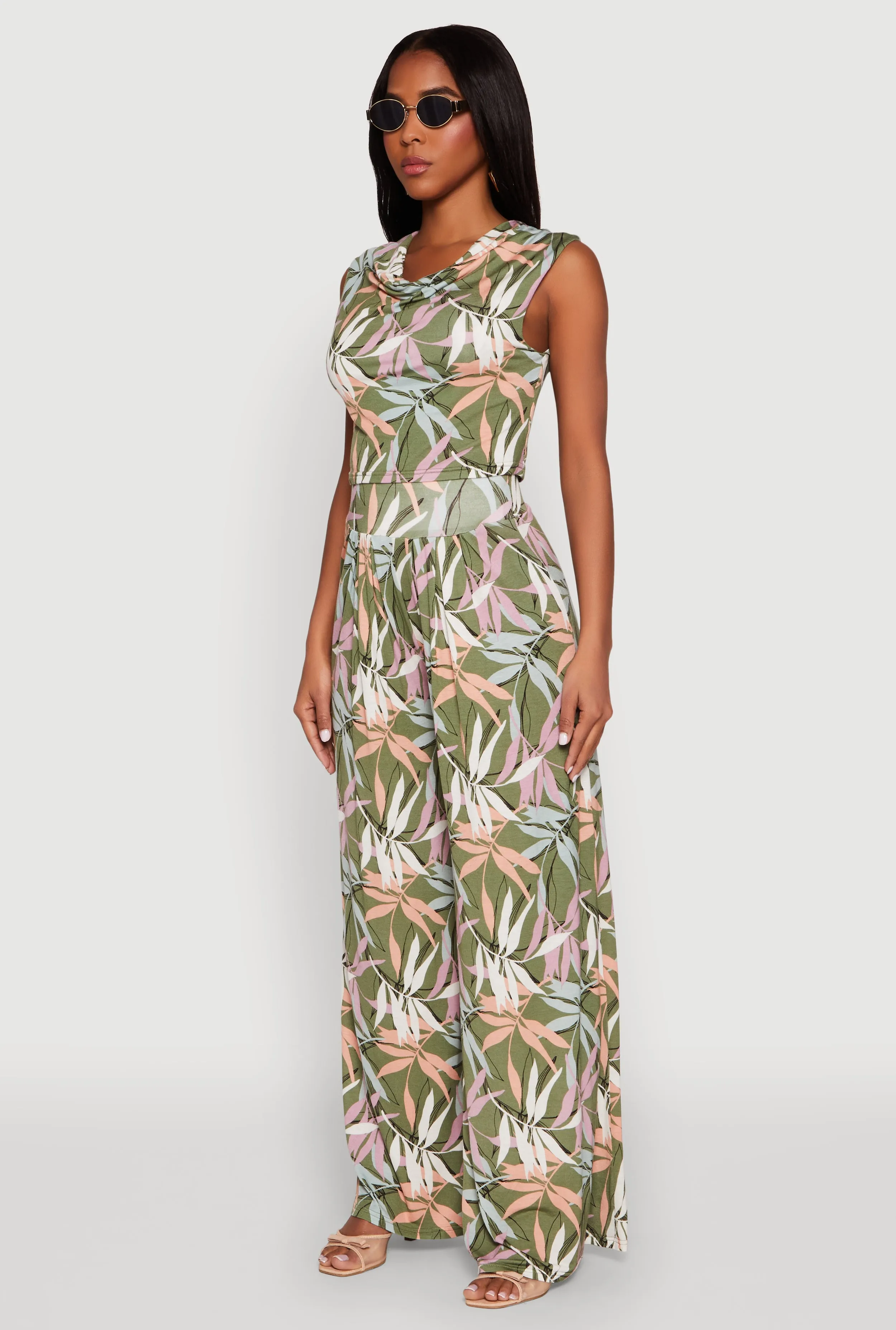 Floral Print Cowl Neck Crop Top sold by Rainbow product image thumbnail 5