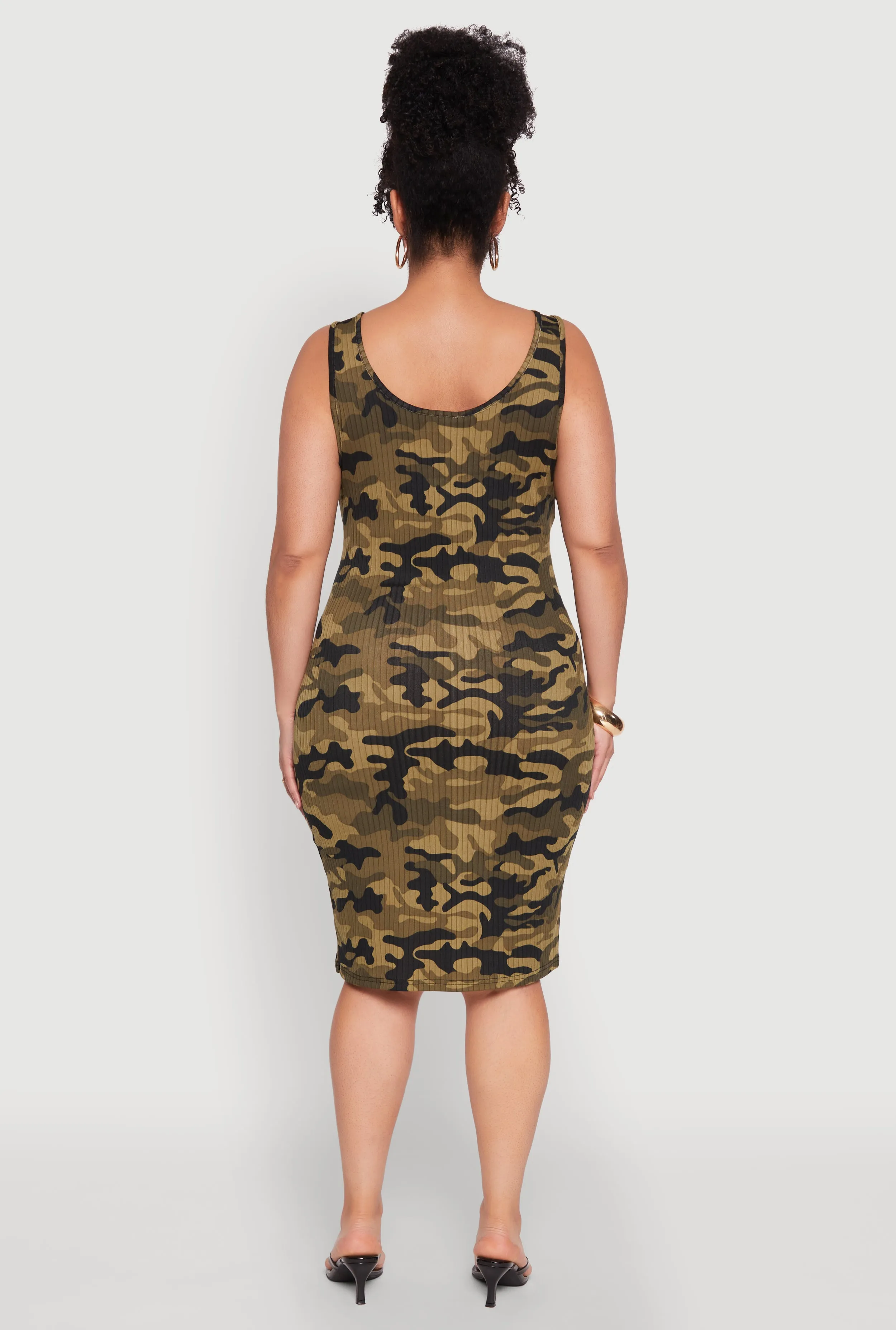 Plus Size Ribbed Knit Camo Tank Dress sold by Rainbow product image thumbnail 5