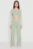 Daisy Mineral Wash Varsity Stripe Crop Top sold by Rainbow