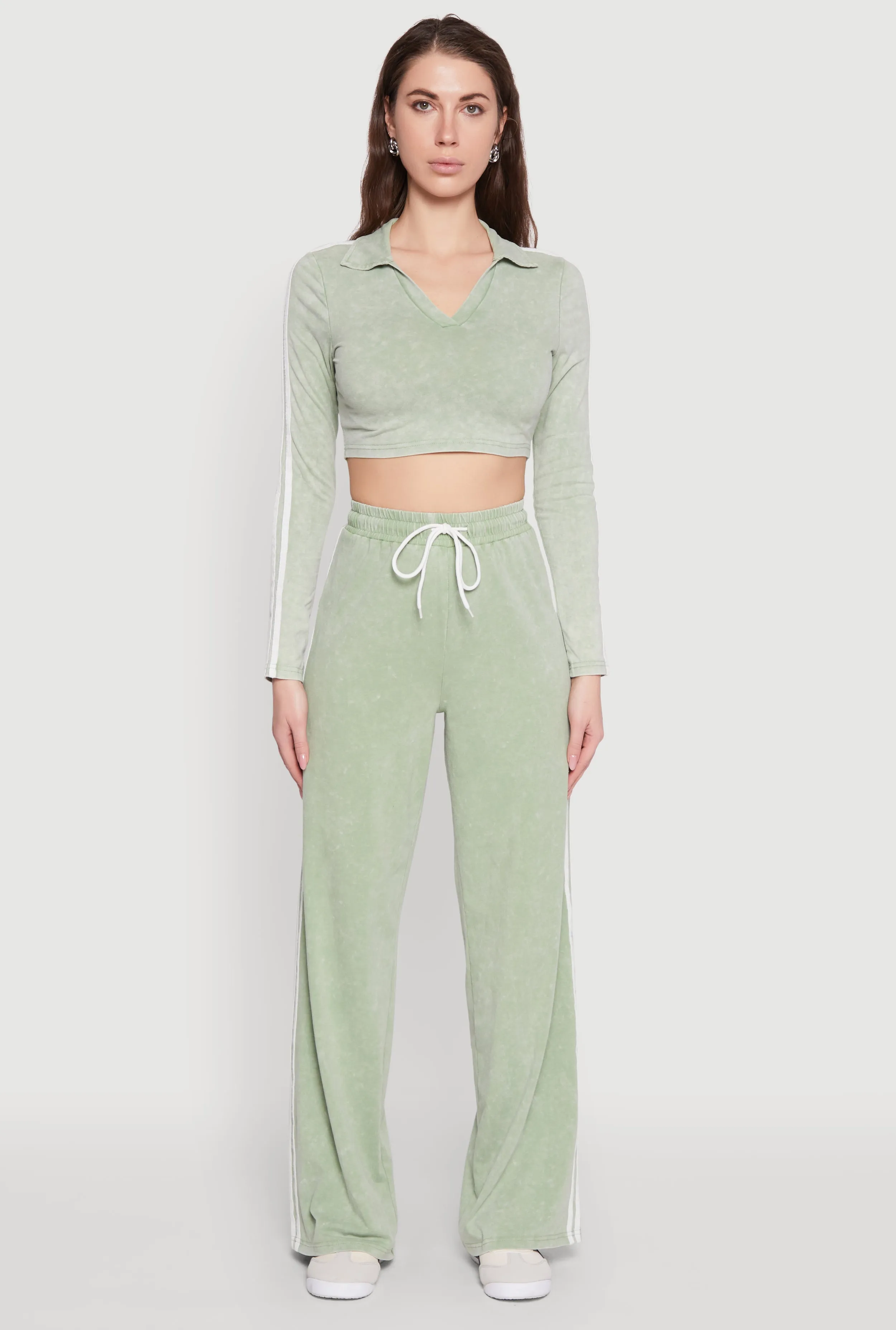 Daisy Mineral Wash Varsity Stripe Crop Top sold by Rainbow product image thumbnail 2