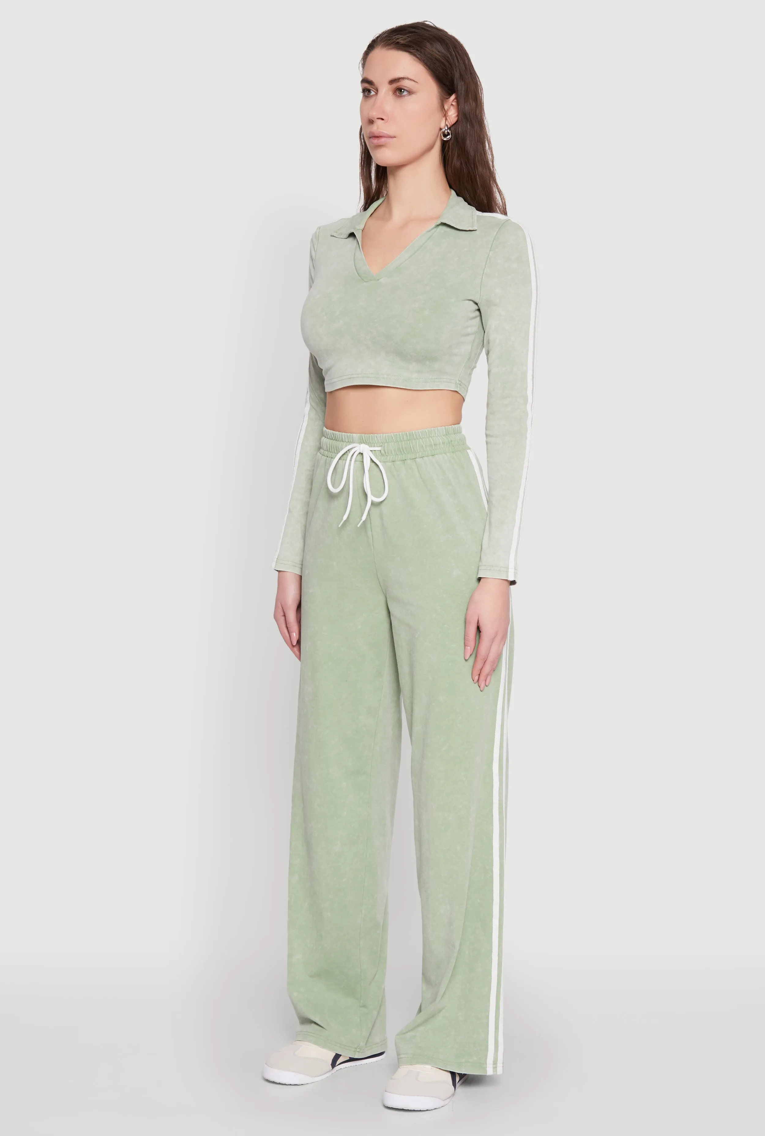 Daisy Mineral Wash Varsity Stripe Crop Top sold by Rainbow product image thumbnail 5