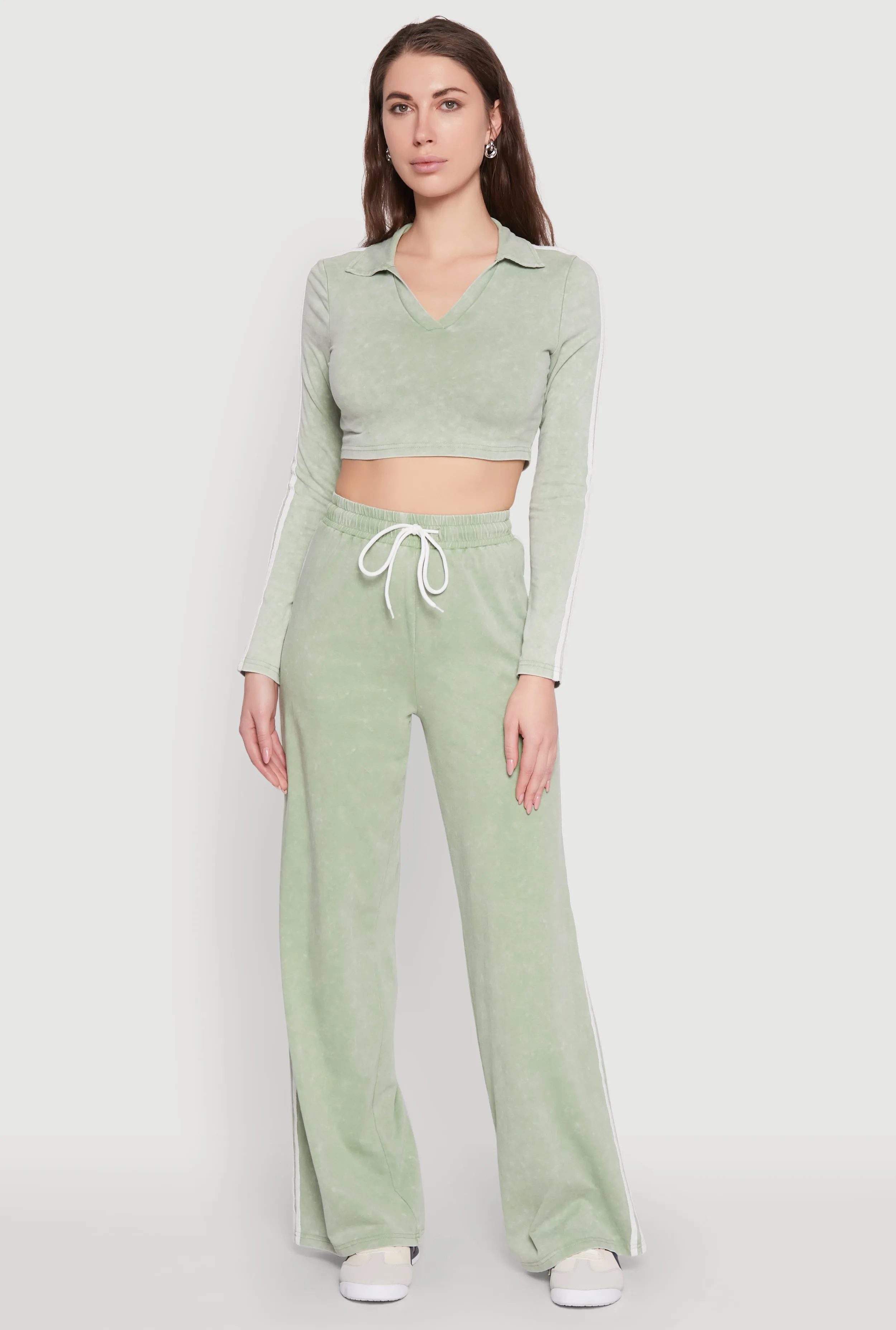 Daisy Mineral Wash Varsity Stripe Crop Top sold by Rainbow product image thumbnail 3