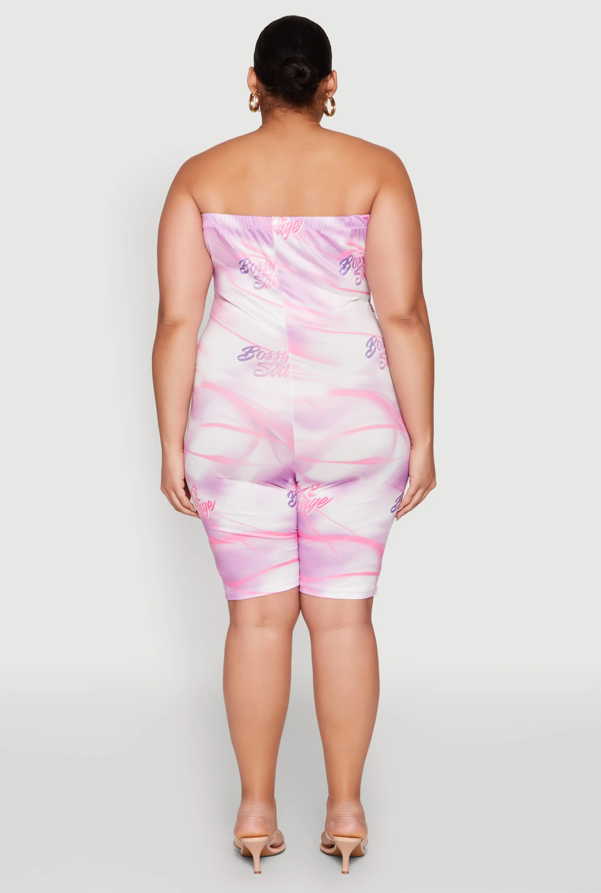 Plus Size Bossy and Savage Graphic Tube Romper sold by Rainbow product image thumbnail 5