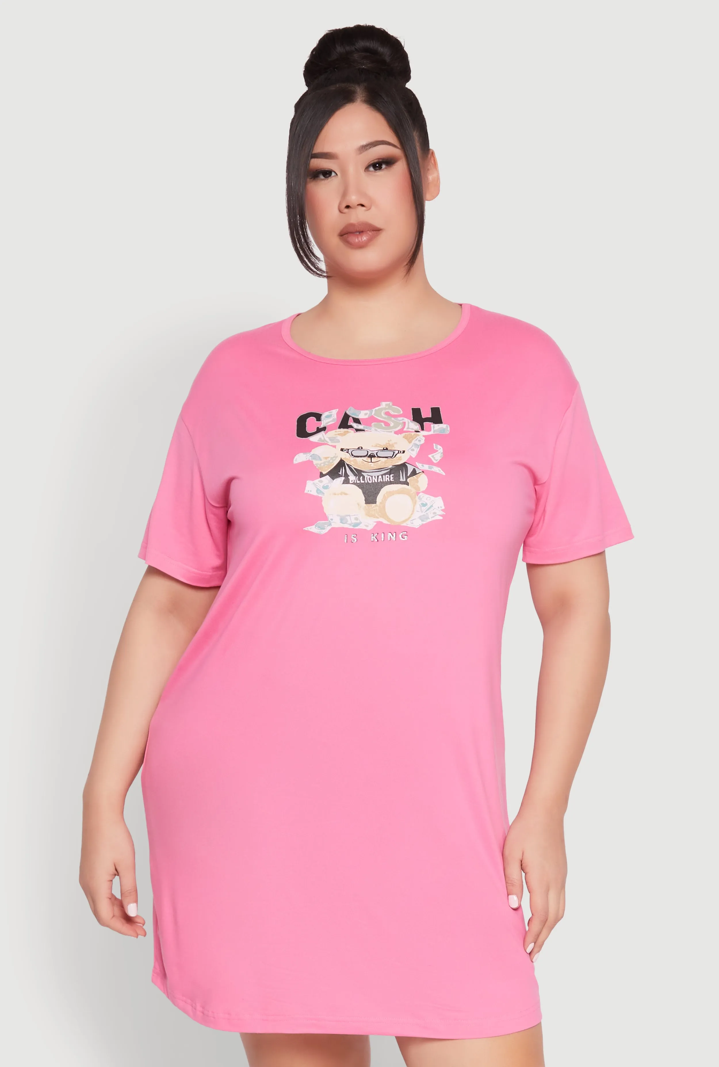 Plus Size Cash Bear Graphic Sleepshirt sold by Rainbow