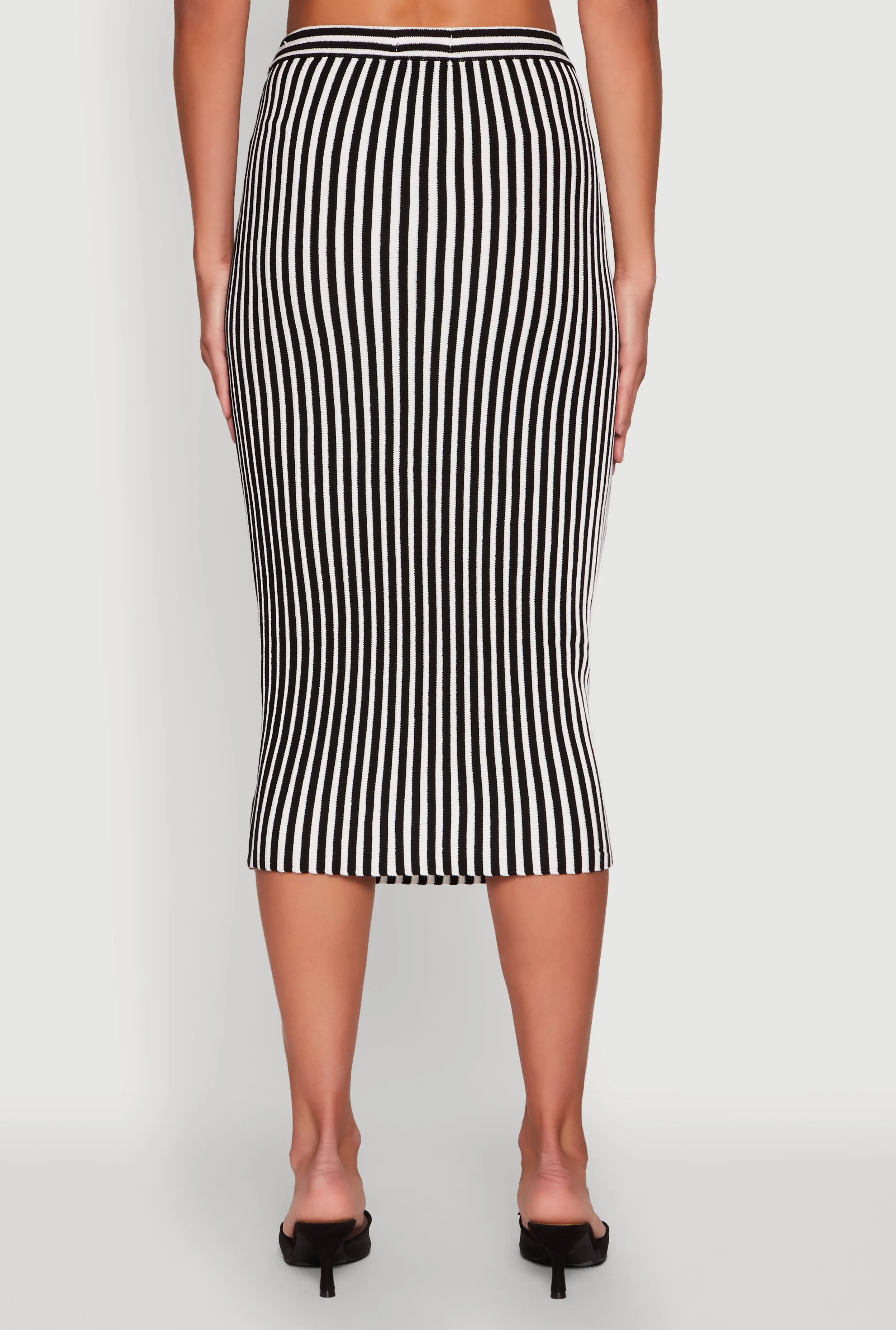 Striped Knot Front Knit Pencil Skirt sold by Rainbow product image thumbnail 5