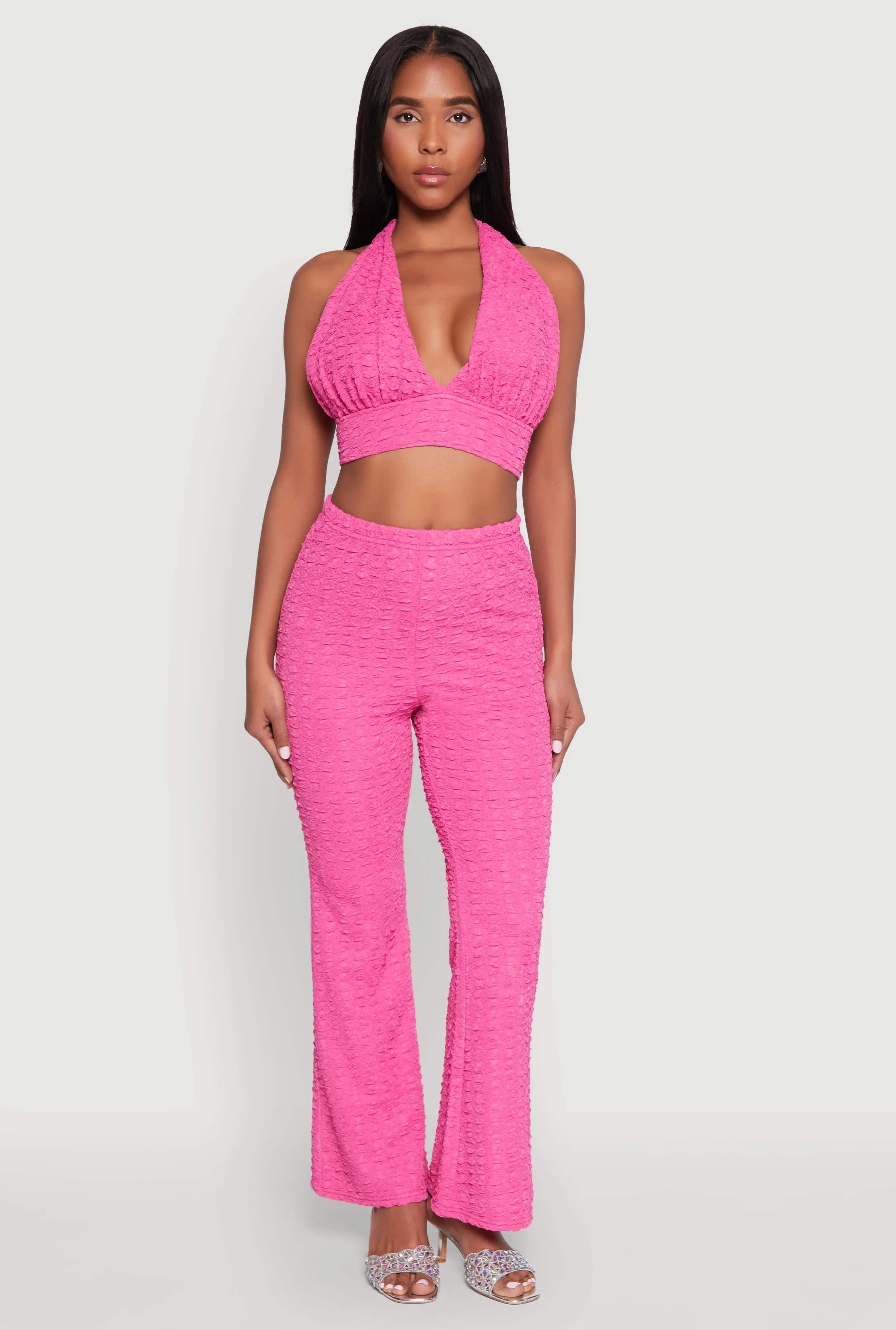 Bubble Knit Tie Back Halter Top sold by Rainbow product image thumbnail 2