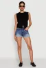 WAX Whiskered Fixed Cuff Denim Shorts sold by Rainbow