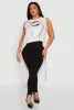 Plus Size Face Print Sleeveless High Low Maxi Top sold by Rainbow