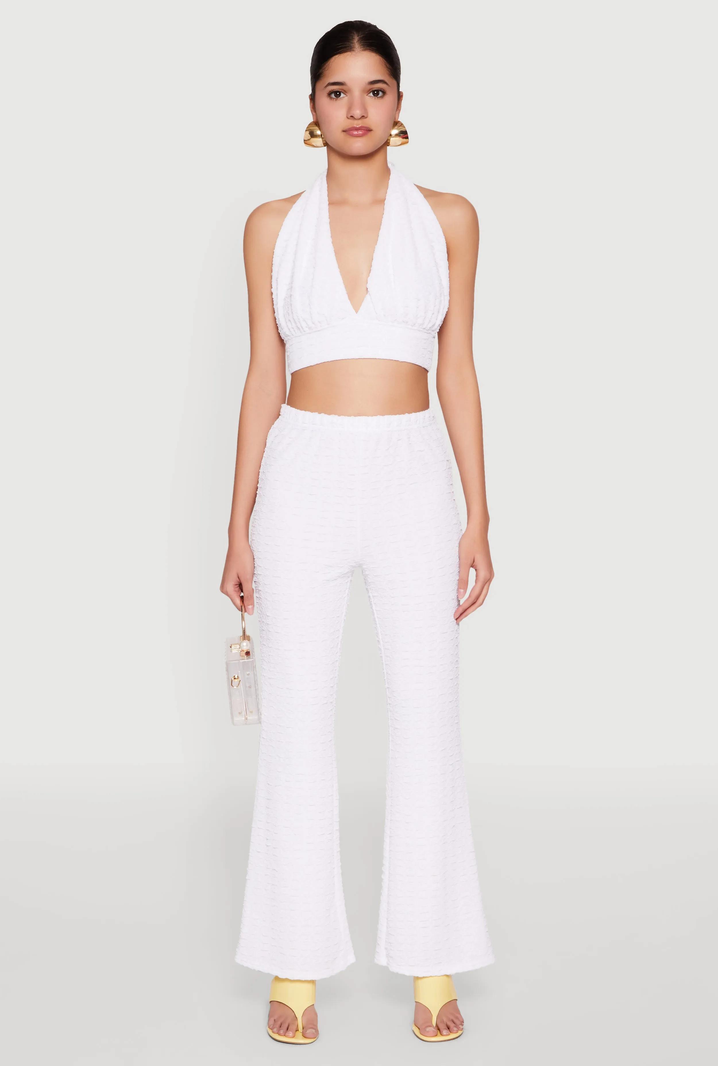 Bubble Knit Tie Back Halter Top sold by Rainbow product image thumbnail 2