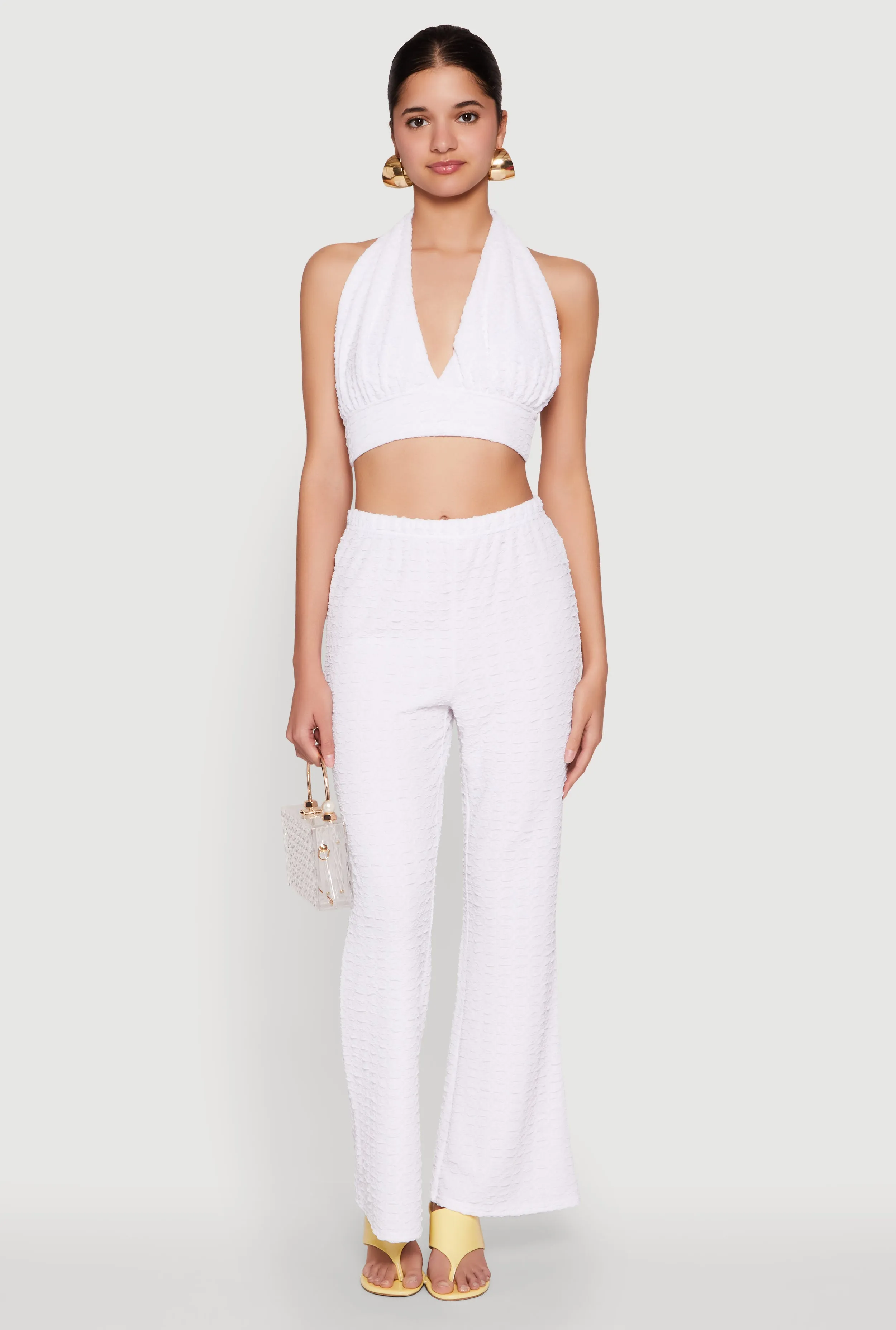 Bubble Knit Tie Back Halter Top sold by Rainbow product image thumbnail 3