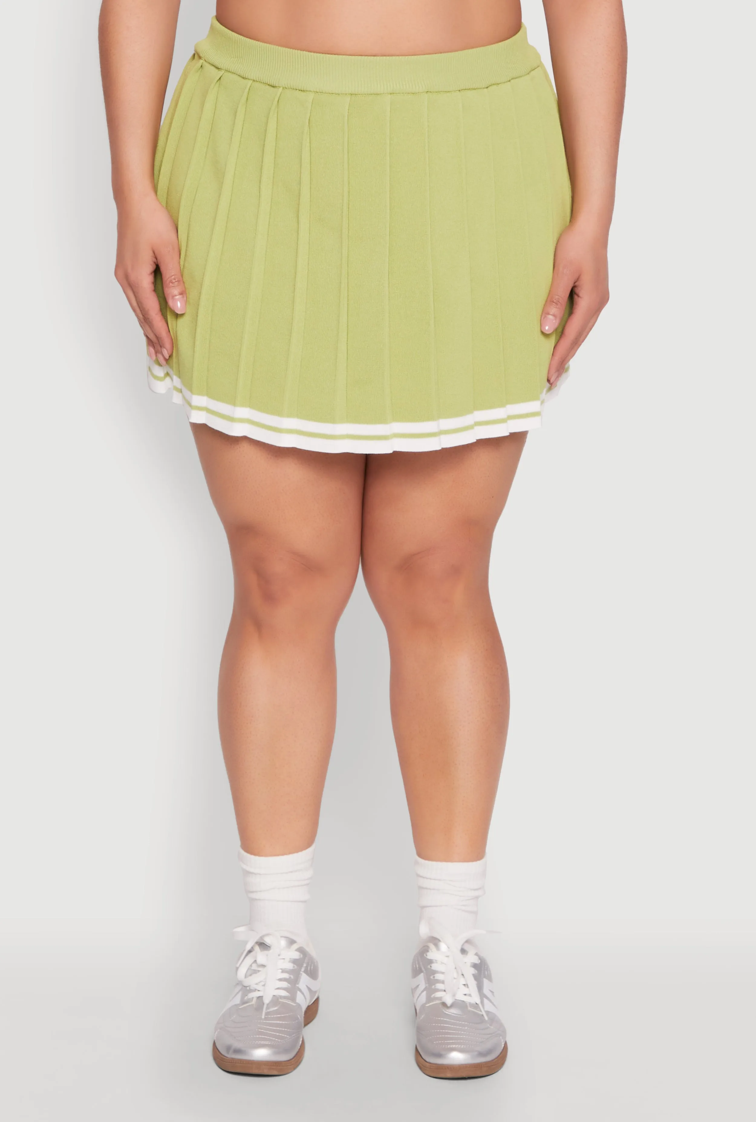 Plus Size Daisy Varsity Stripe Pleated Skort sold by Rainbow product image thumbnail 3
