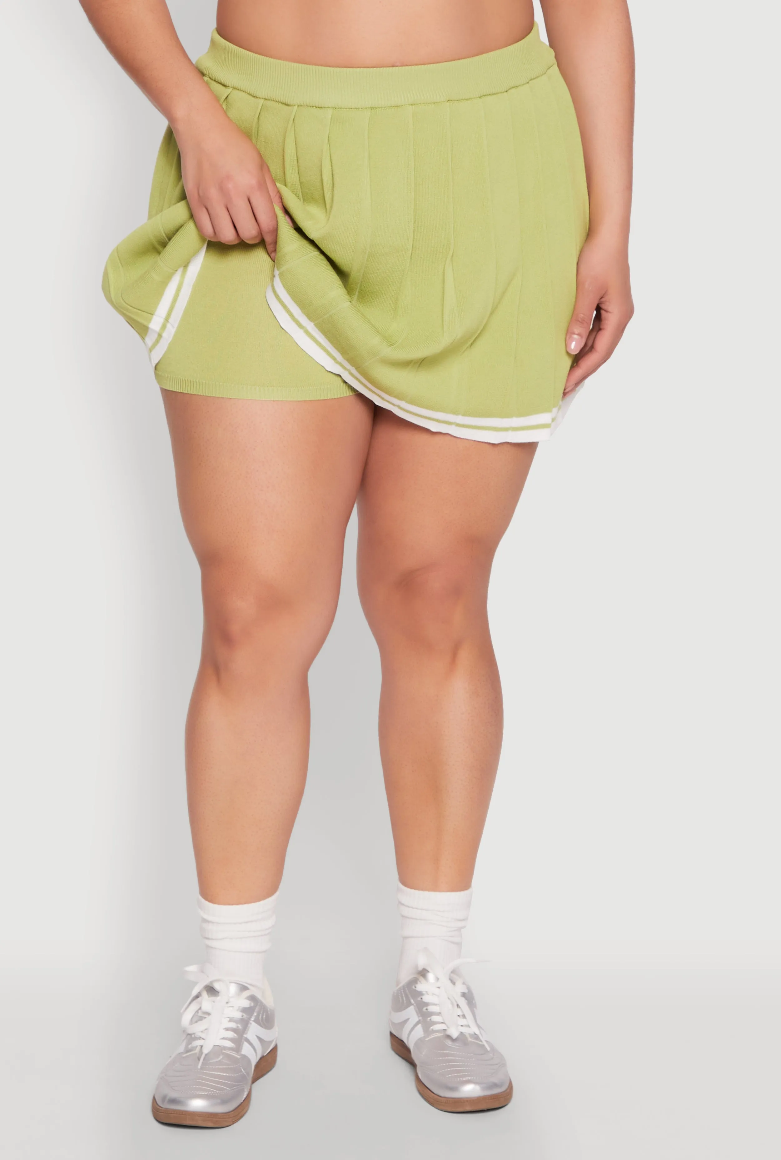 Plus Size Daisy Varsity Stripe Pleated Skort sold by Rainbow product image thumbnail 5