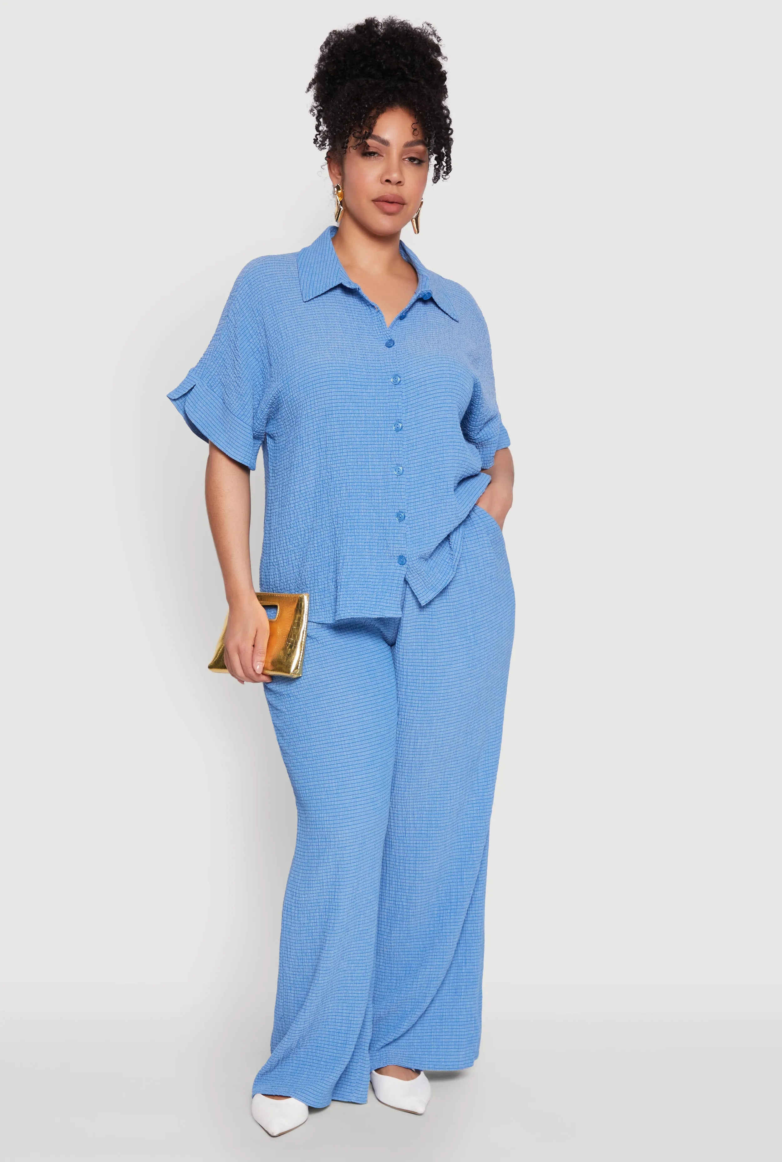 Plus Size Textured Knit Shirt sold by Rainbow product image thumbnail 2