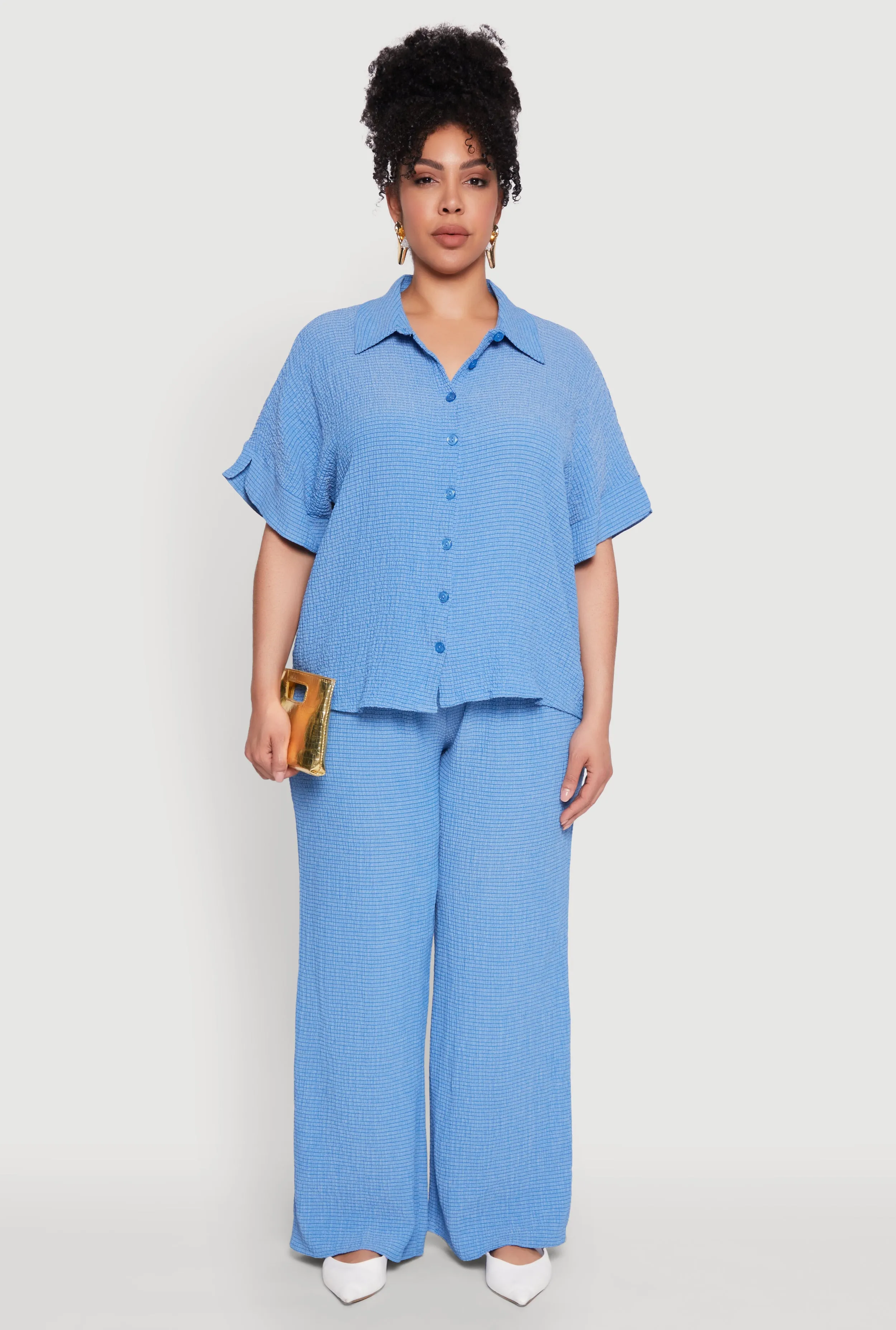 Plus Size Textured Knit Shirt sold by Rainbow product image thumbnail 3