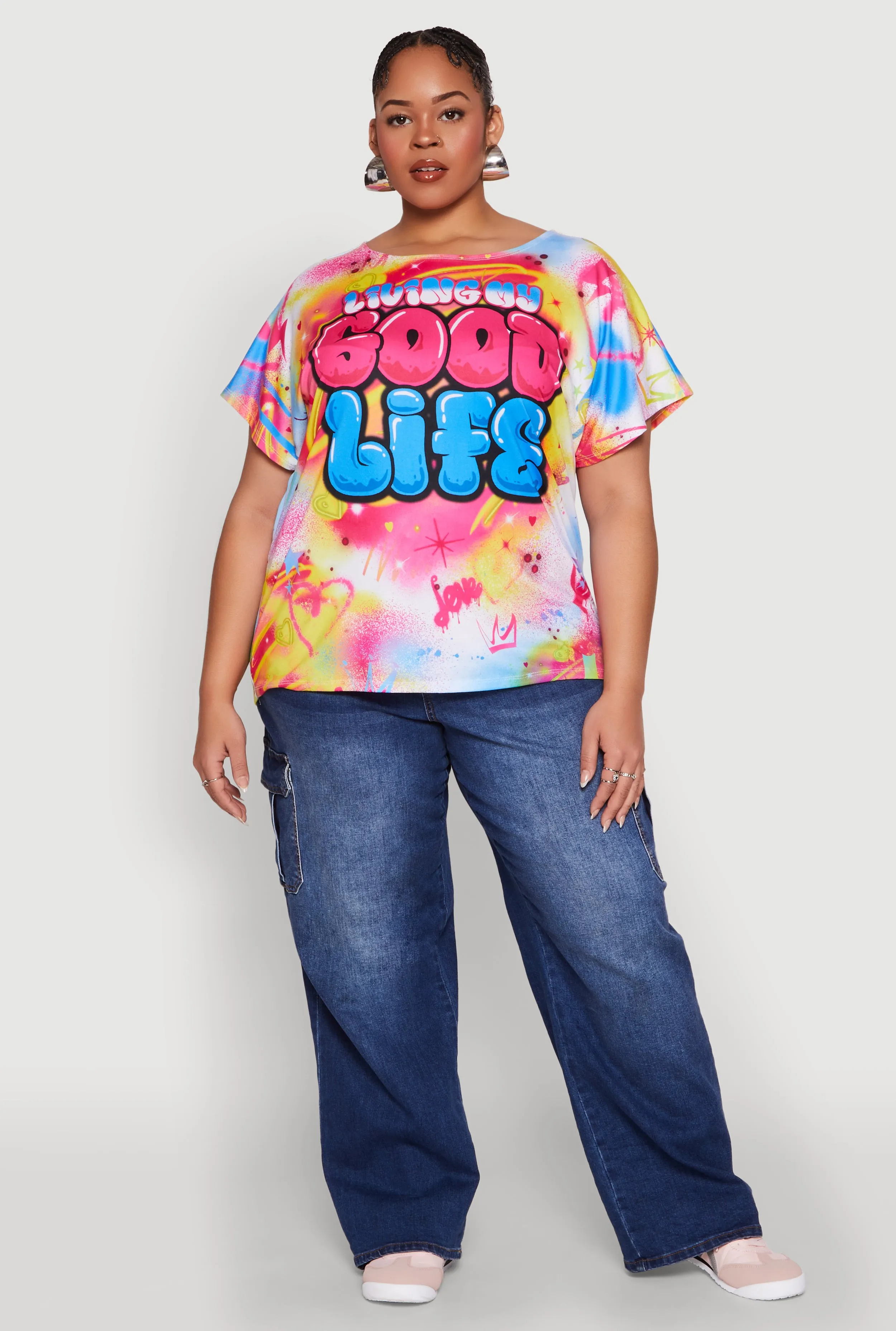 Plus Size Living My Good Life Graphic Tee sold by Rainbow product image thumbnail 3