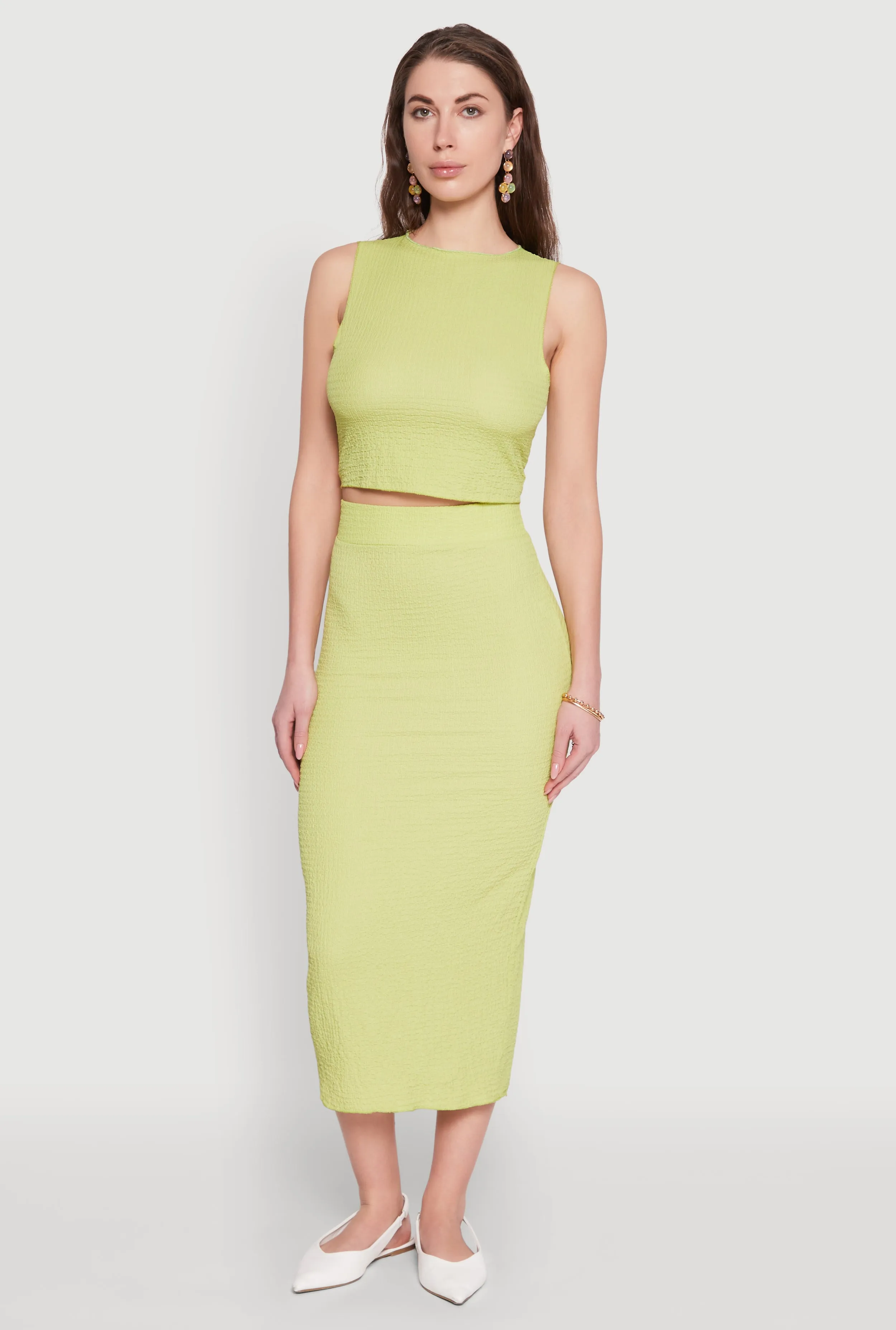 Sleeveless Textured Knit Crop Top sold by Rainbow product image thumbnail 2