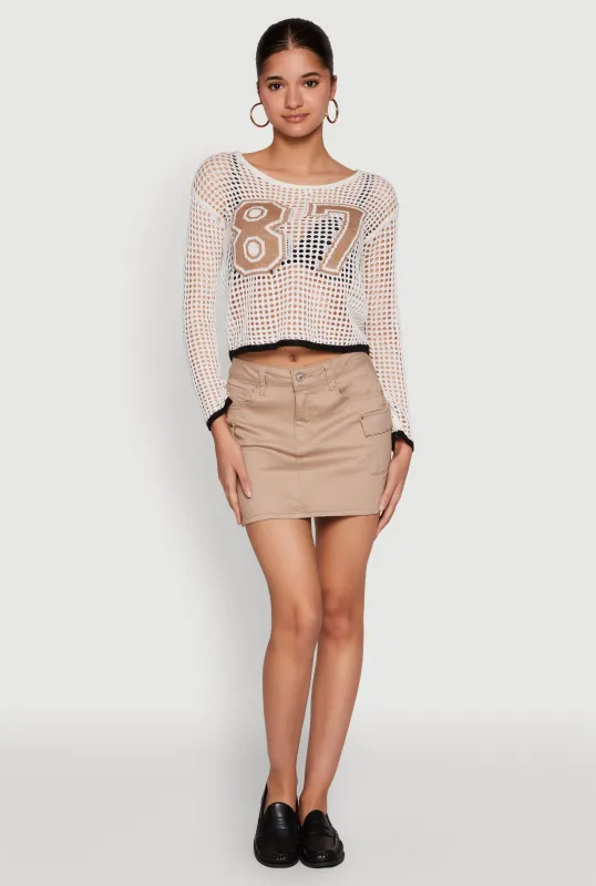 87 Crochet Long Sleeve Top sold by Rainbow