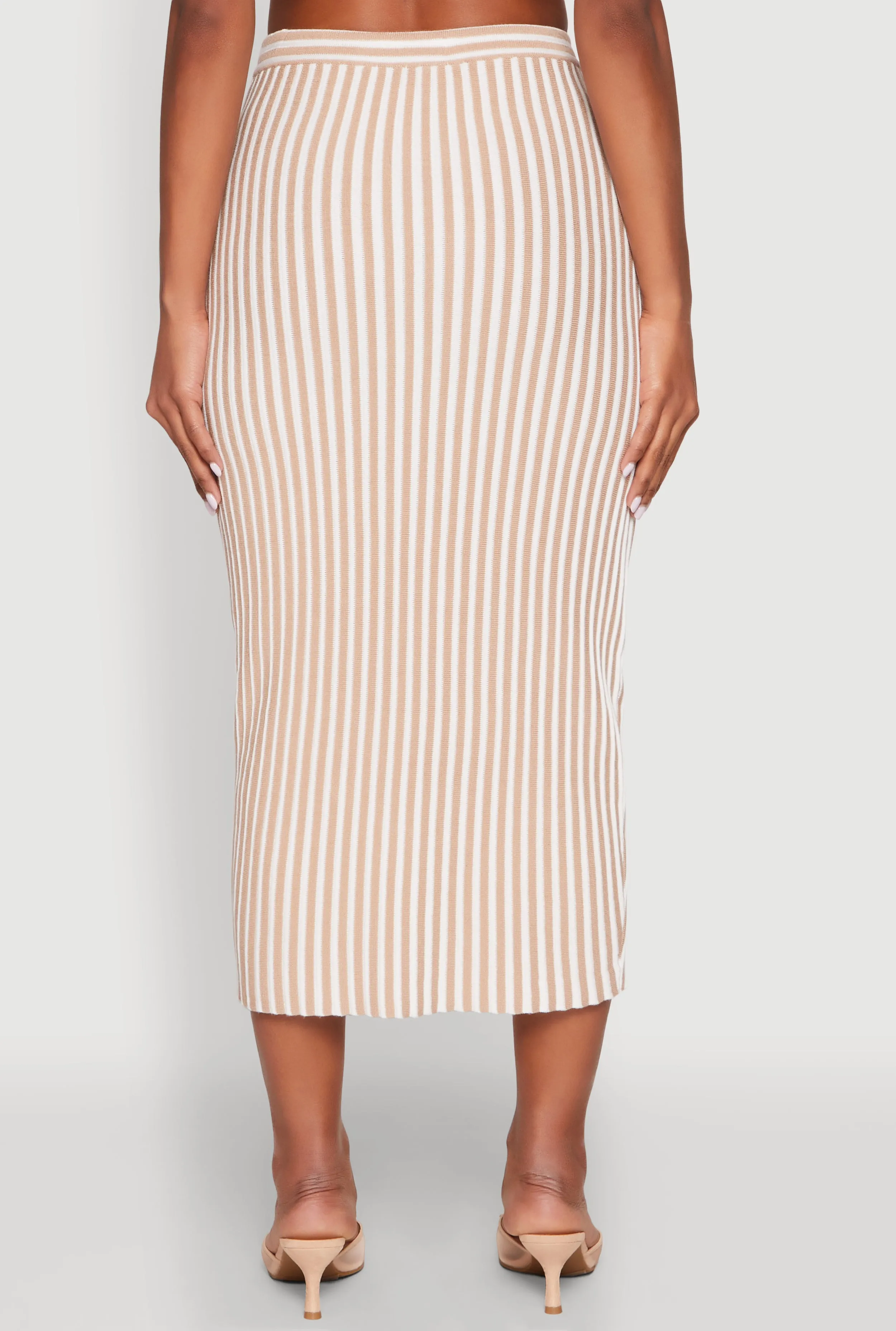 Striped Knot Front Knit Pencil Skirt sold by Rainbow product image thumbnail 5