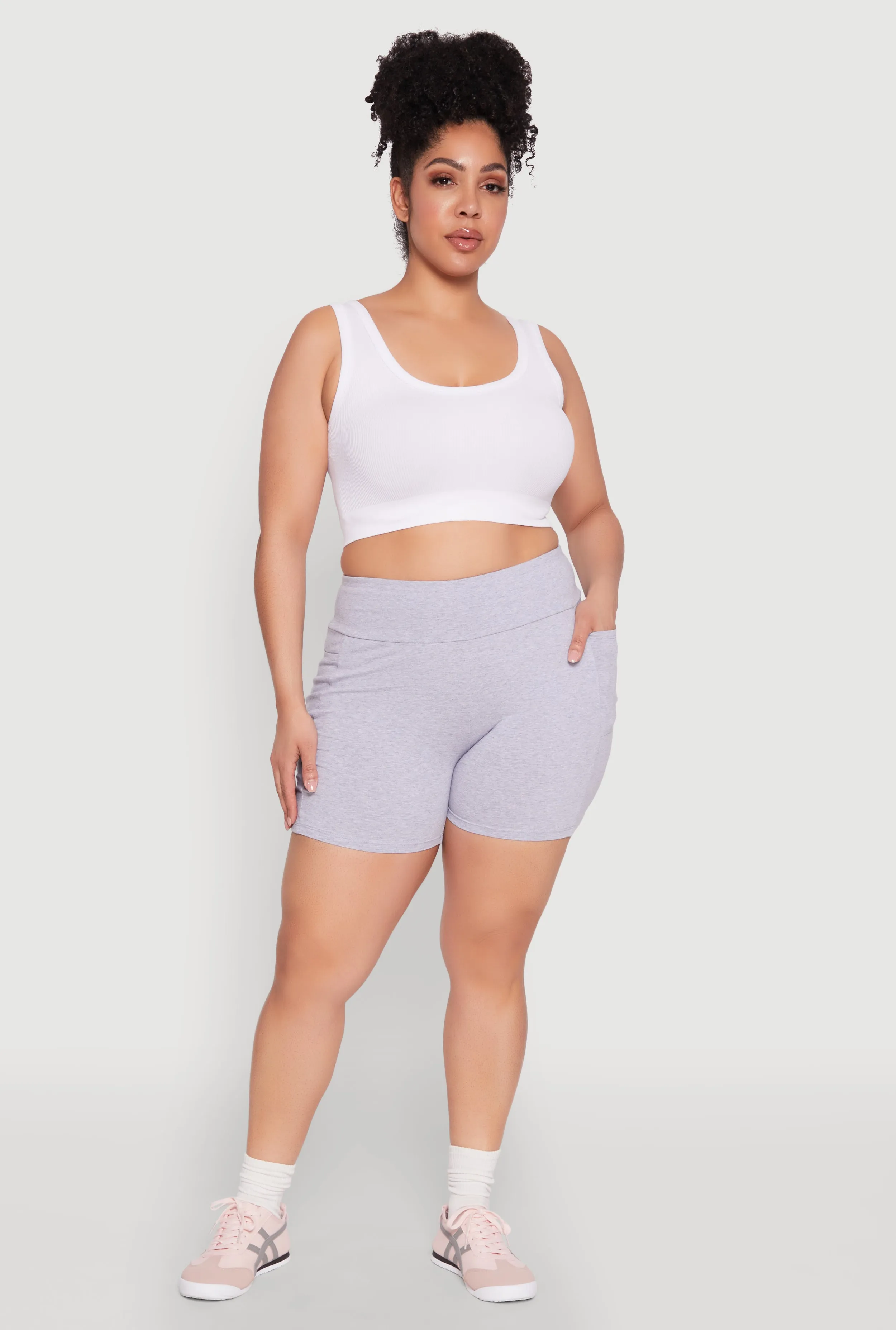 Plus Size Cell Phone Pocket Shorts sold by Rainbow