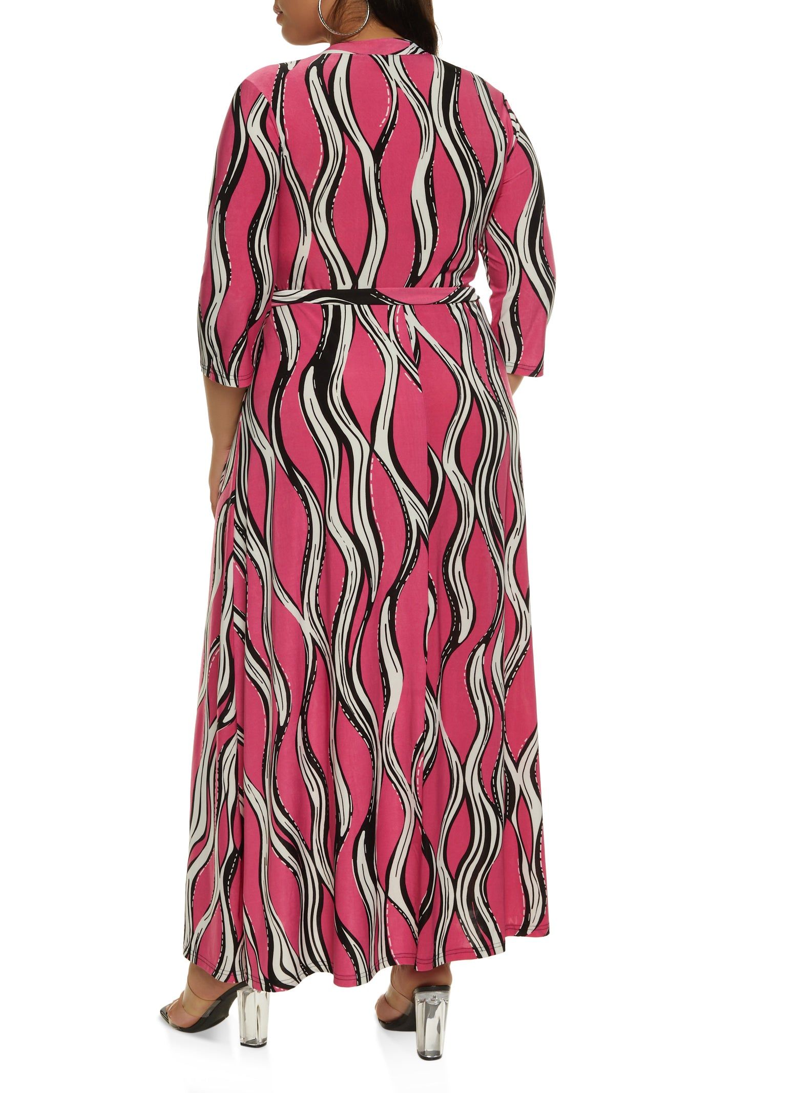 Plus Size Printed Faux Wrap Dress sold by Rainbow product image thumbnail 3