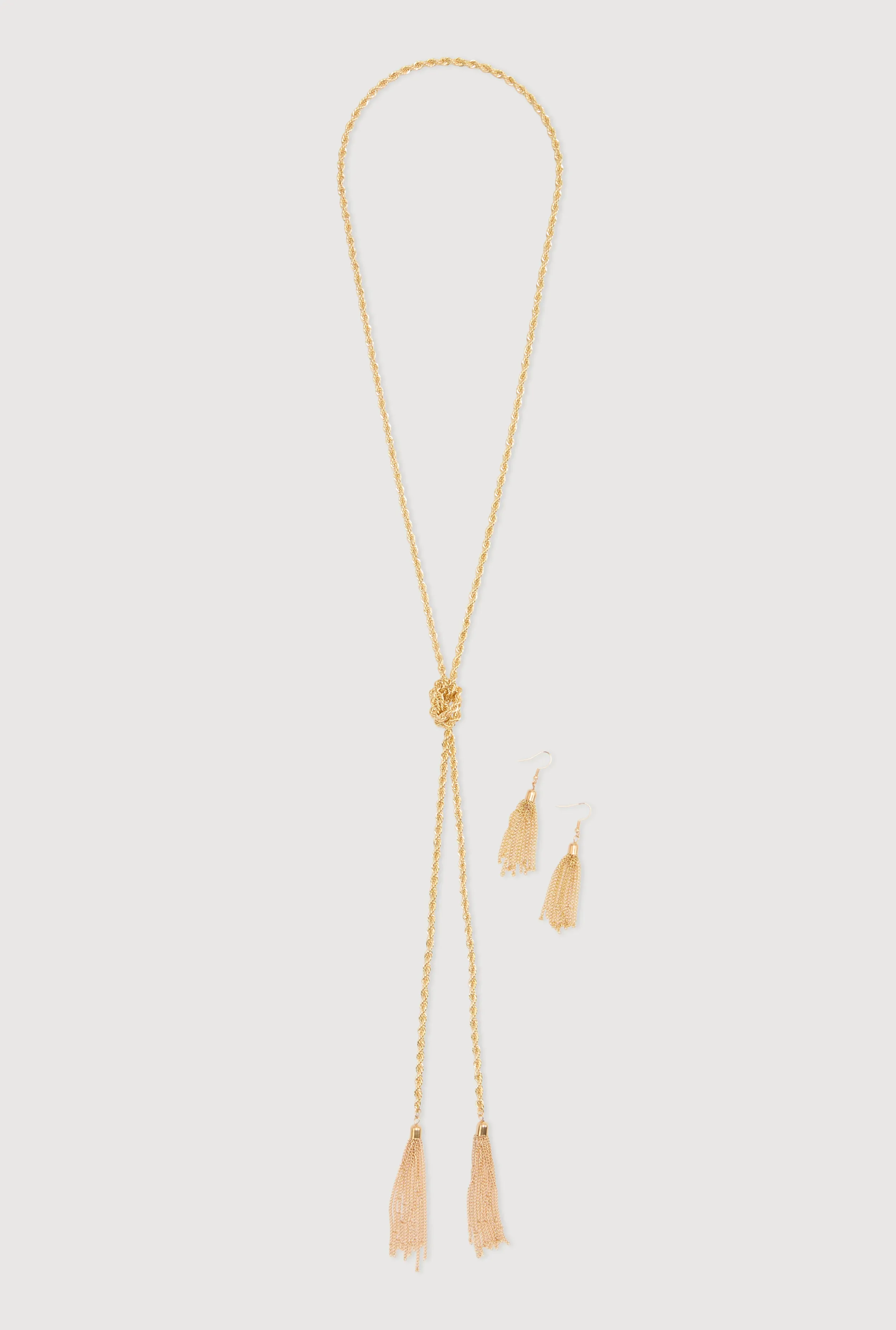 Tassel Rope Chain Necklace and Drop Earrings sold by Rainbow product image thumbnail 3