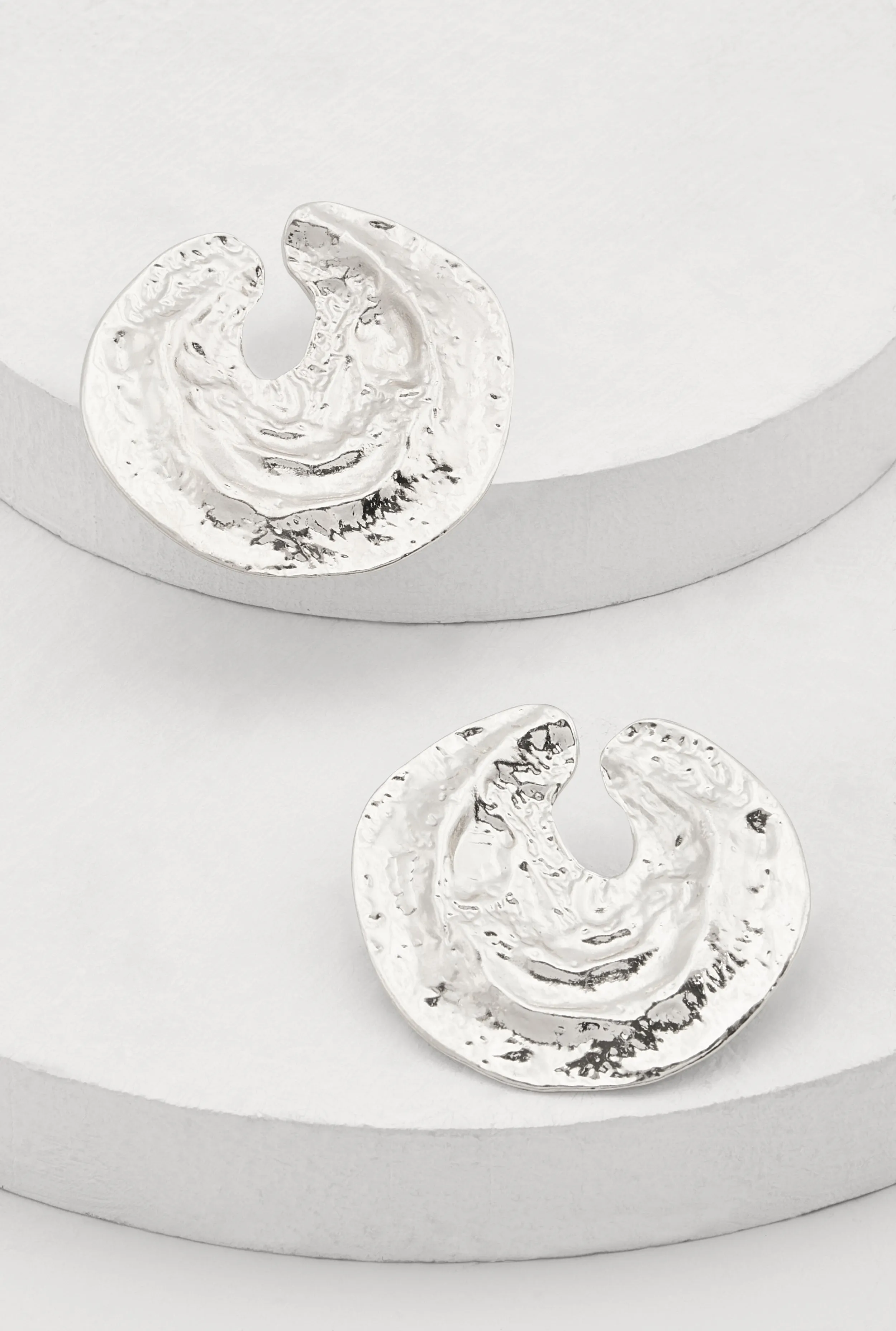 Metallic Circle Drop Earrings sold by Rainbow