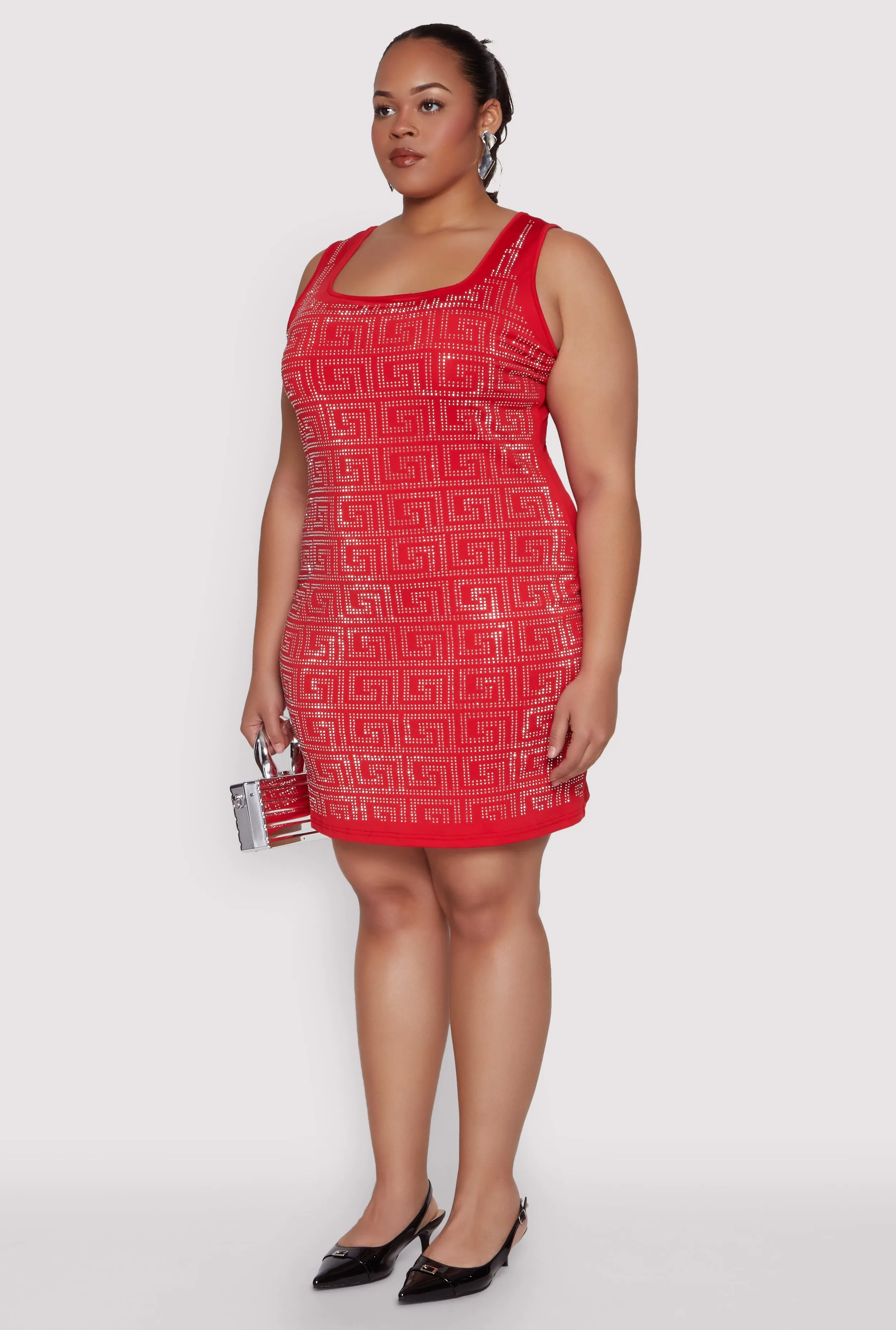 Plus Size Rhinestone Greek Key Tank Dress sold by Rainbow product image thumbnail 3